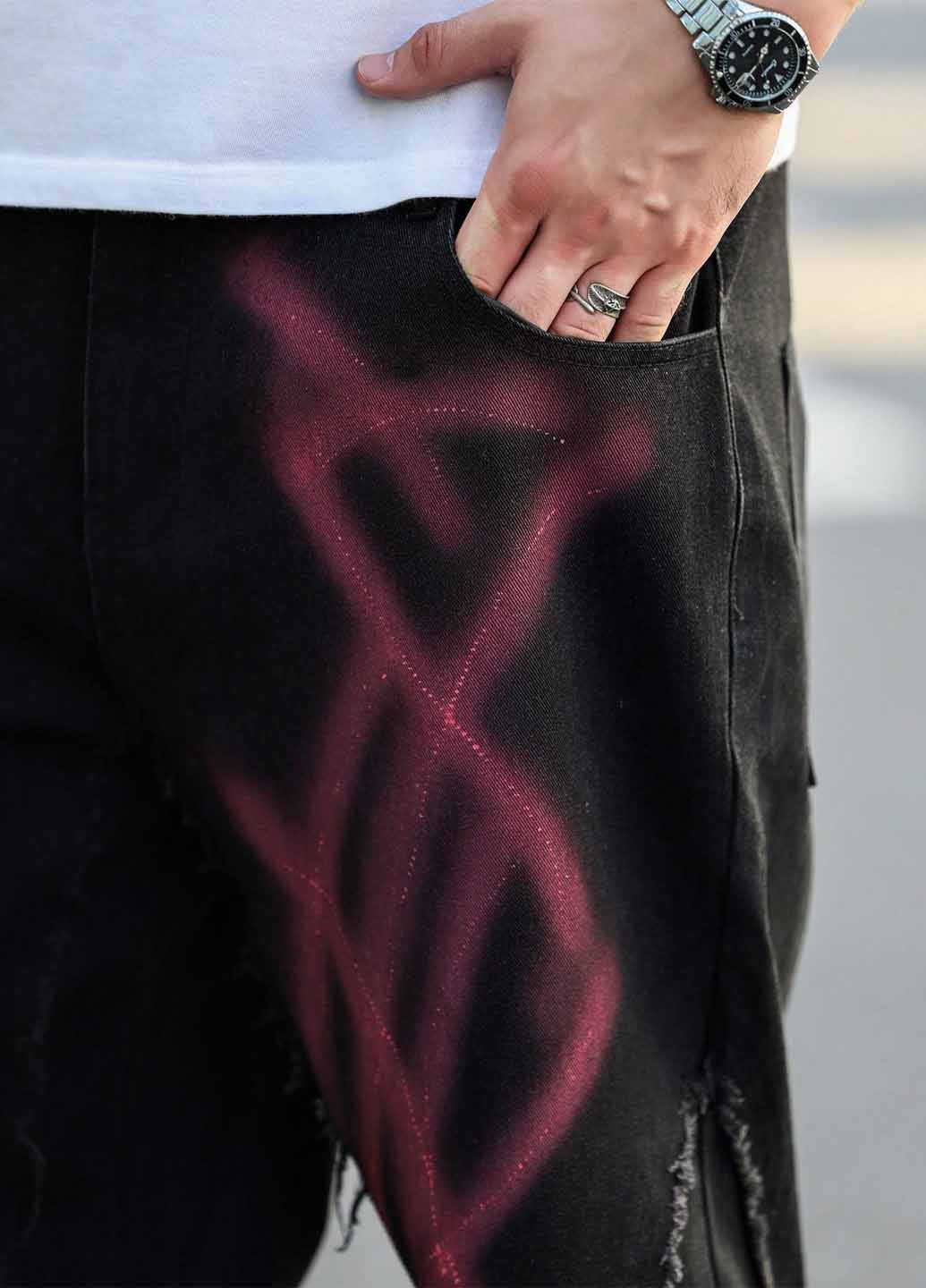 Черные демисезонные регюлар фит джинсы SHEIN