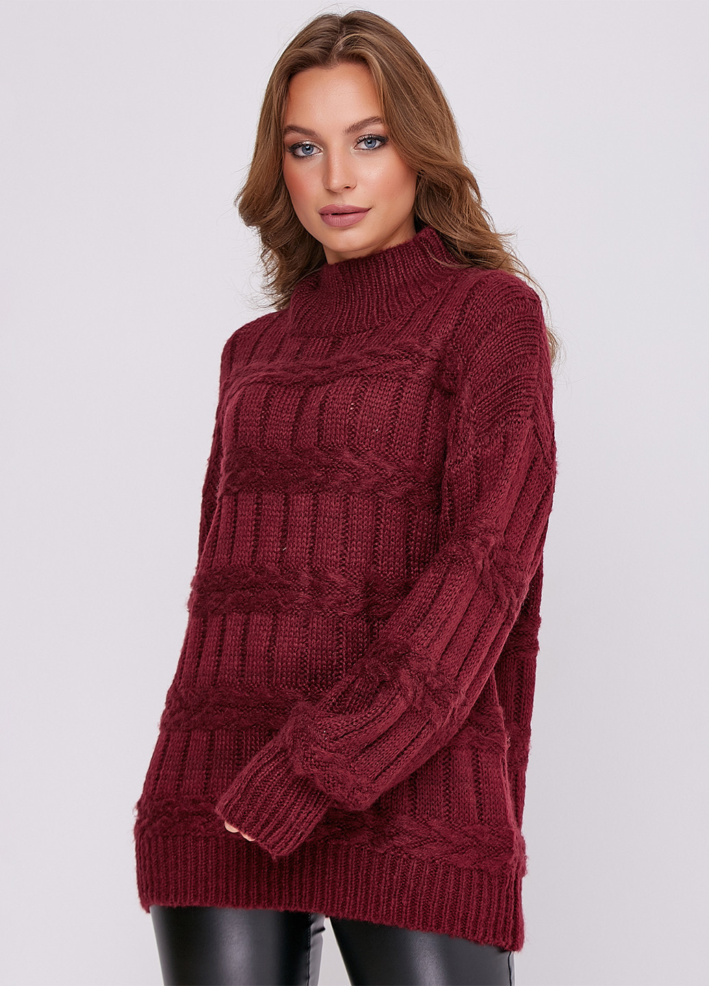 Бордовый зимний свитер ST-Seventeen
