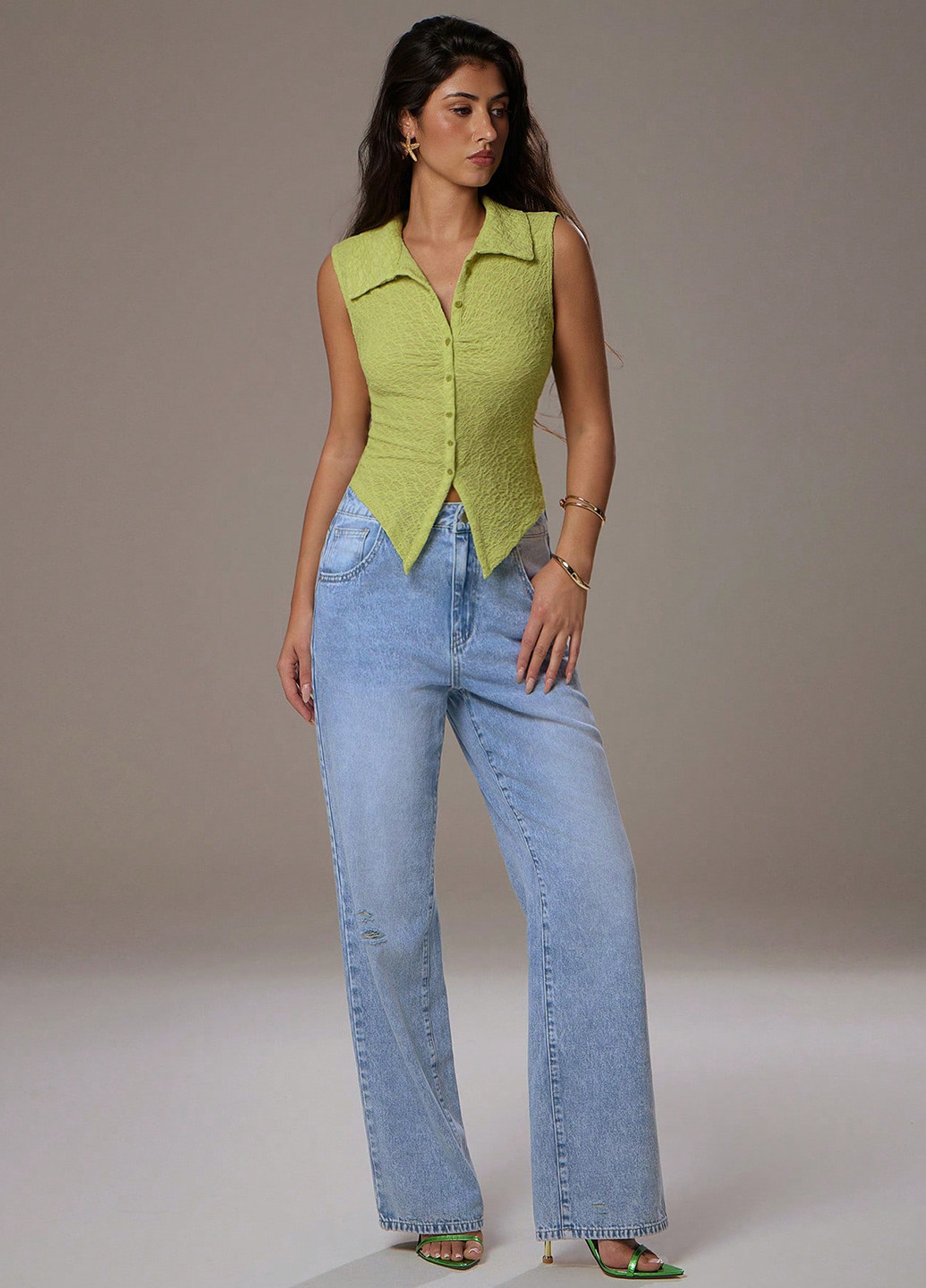 Салатова блуза SHEIN