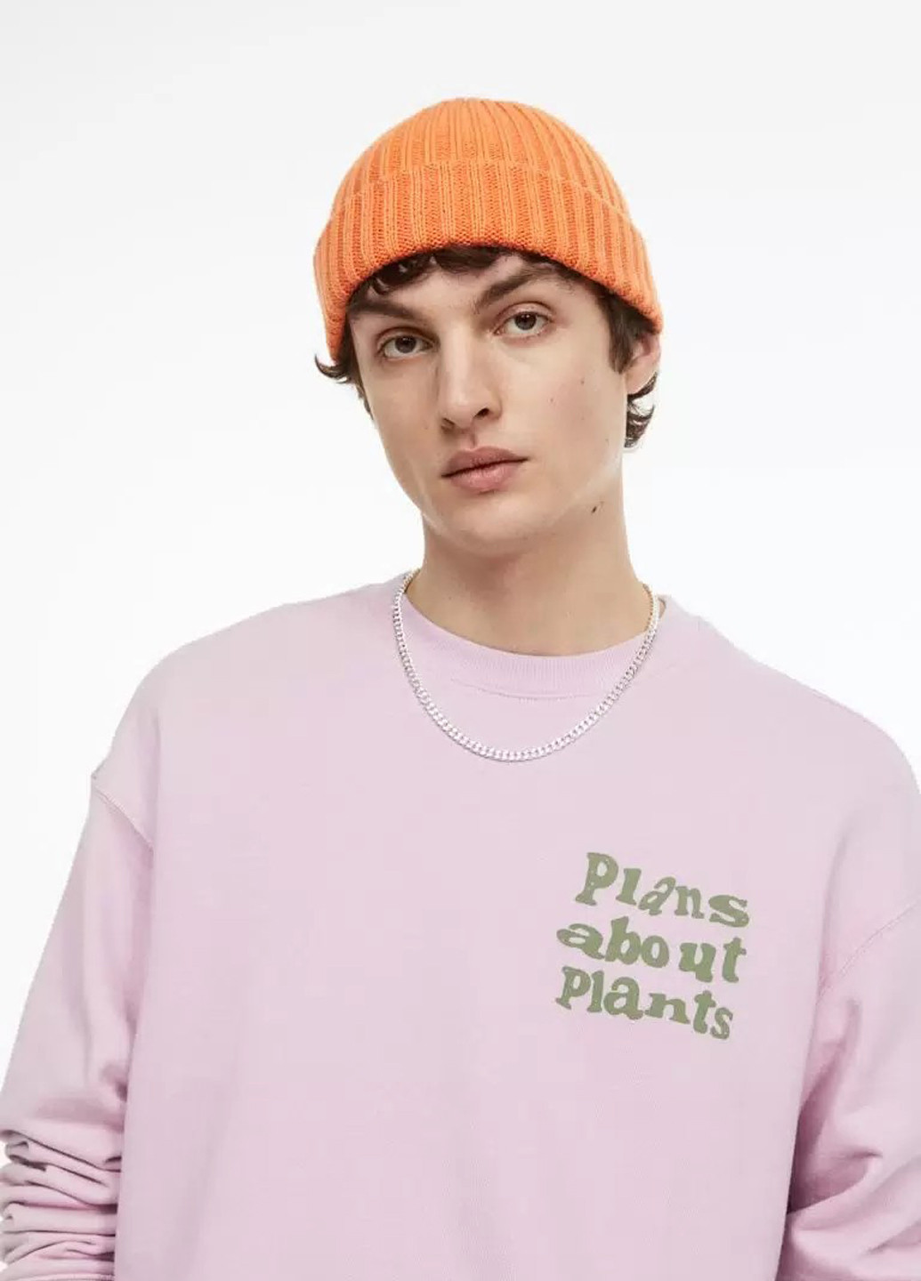 Розово-лиловый свитшот H&M надпись без декора (349729333)