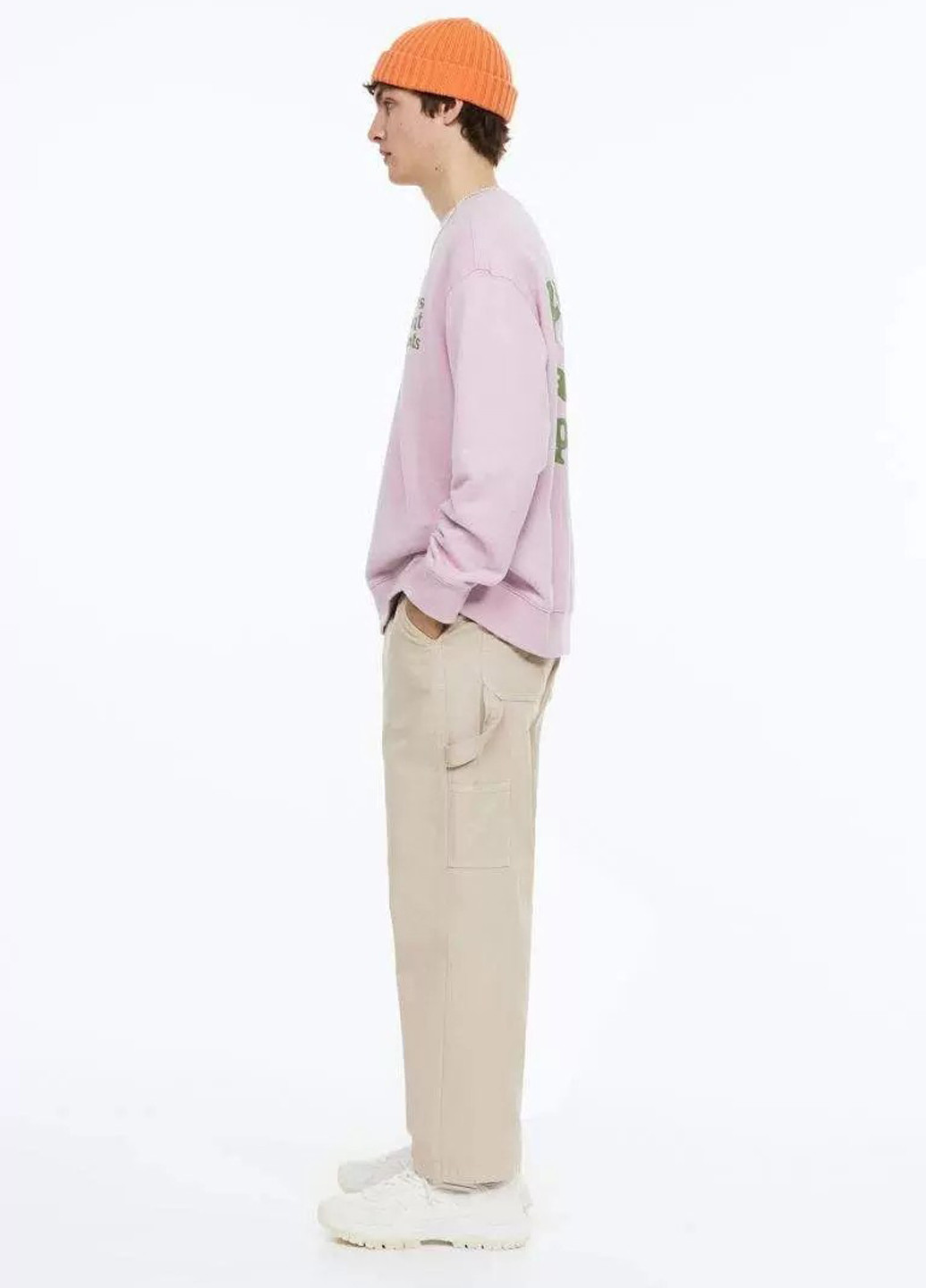 Розово-лиловый свитшот H&M надпись без декора (349729333)