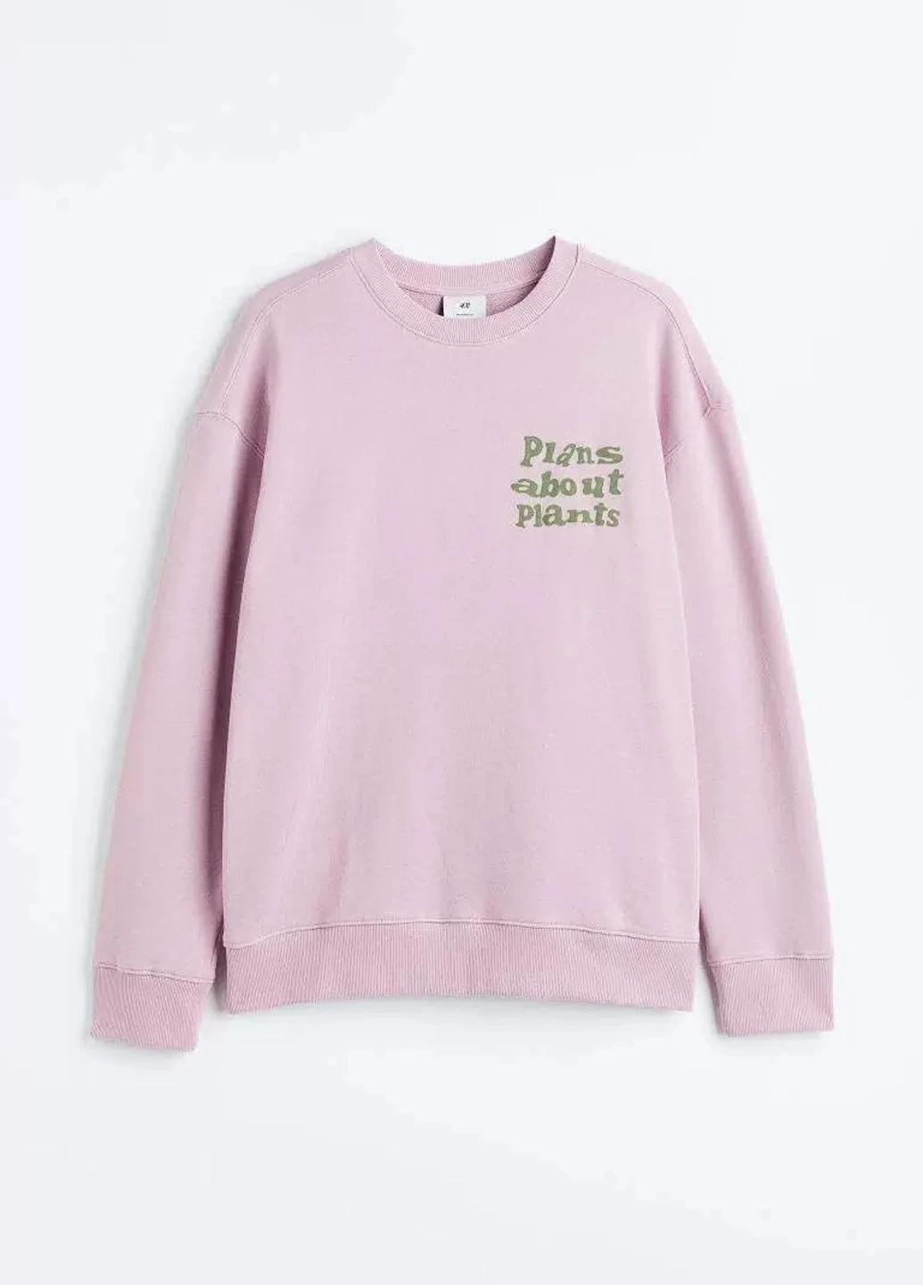 Розово-лиловый свитшот H&M надпись без декора (349729333)