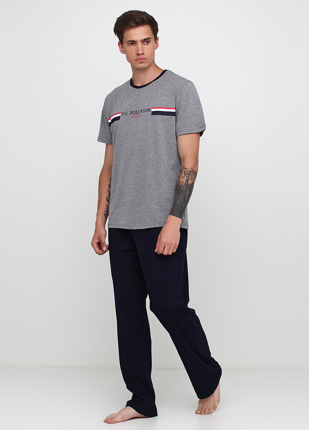 Серый демисезонный комплект (футболка, брюки) U.S. Polo Assn.