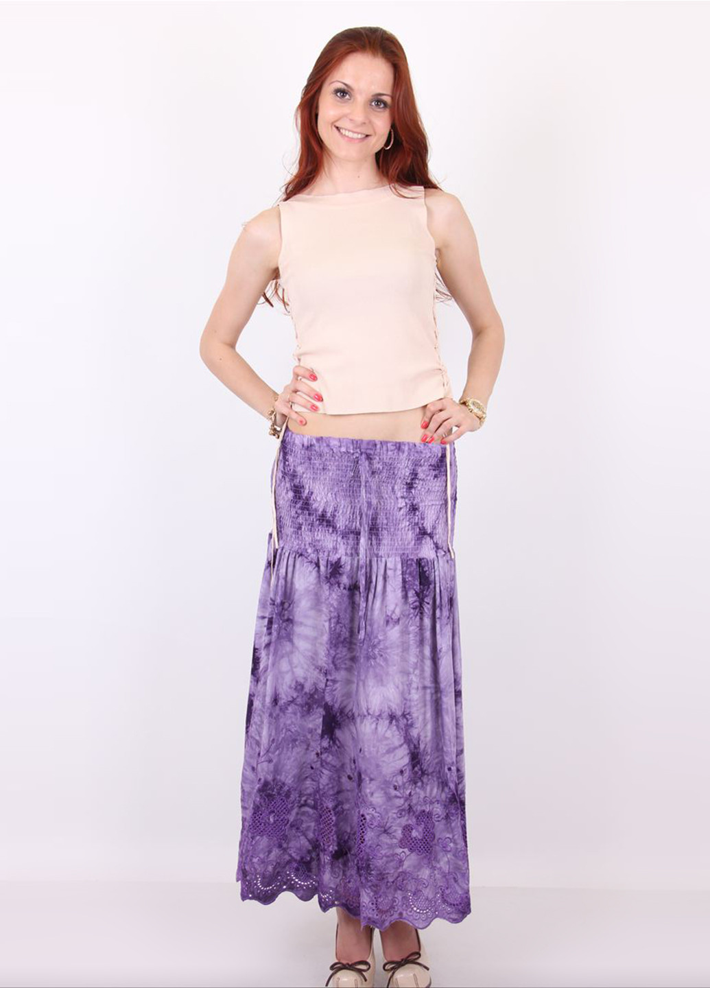 Фиолетовая кэжуал с абстрактным узором юбка Carrokar макси