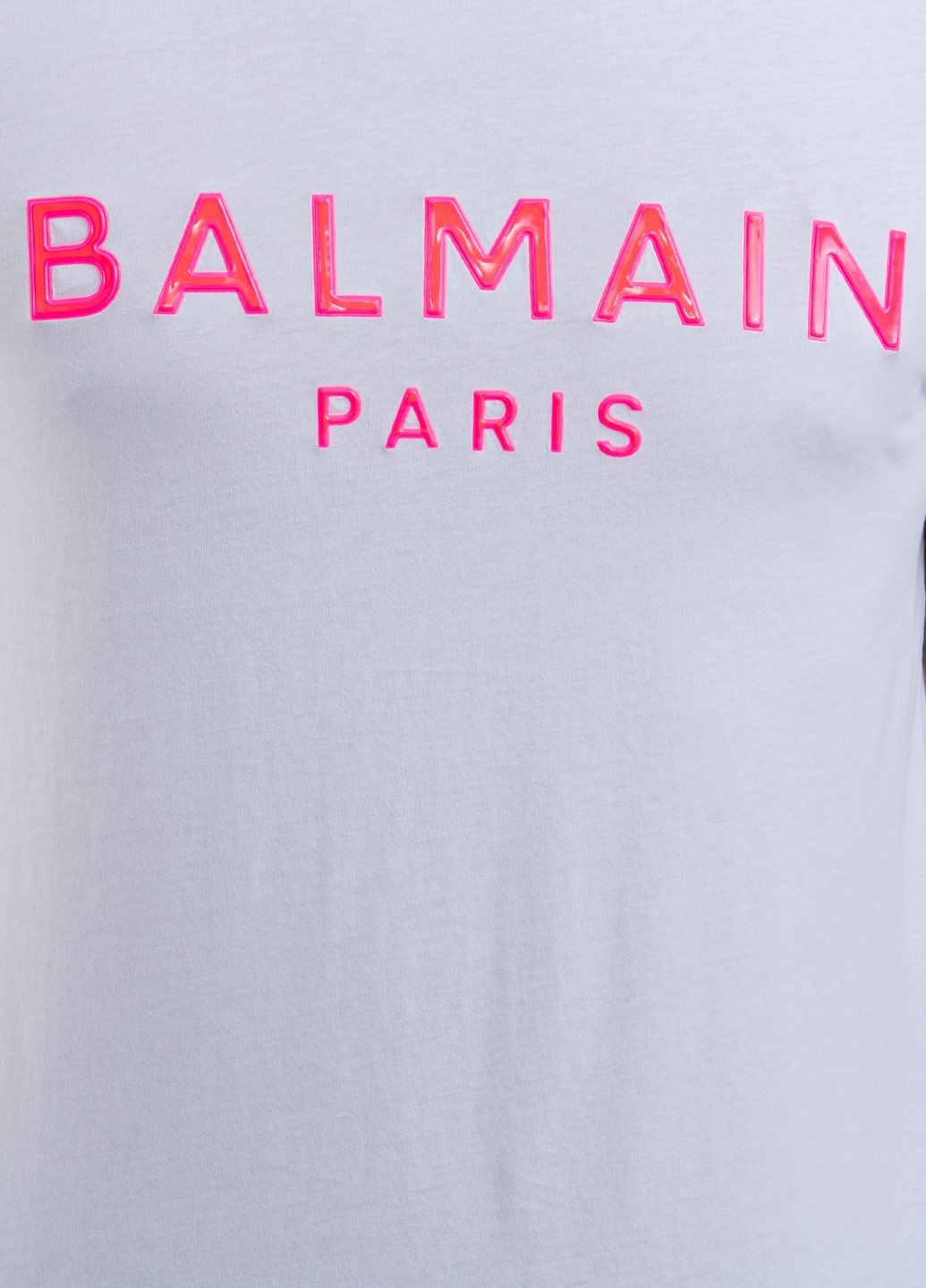 Розовая бледно-розовая футболка с логотипом Balmain