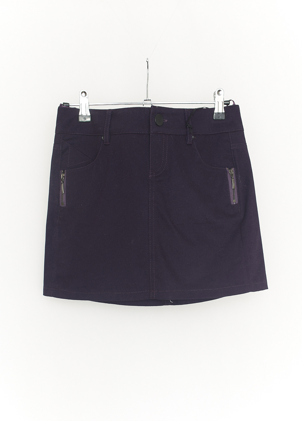 Темно-фиолетовая кэжуал однотонная юбка Madlen а-силуэта (трапеция)