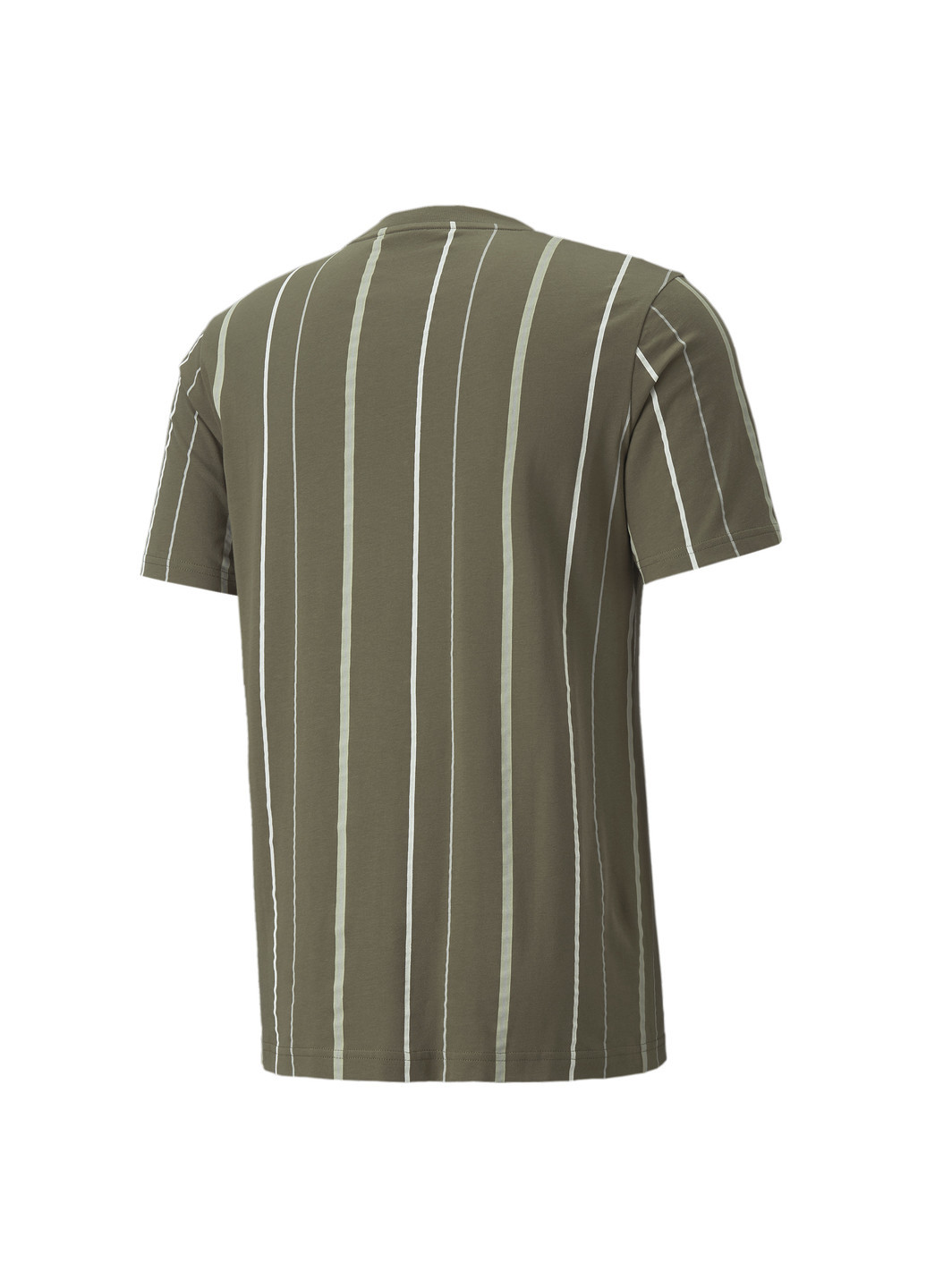 Зеленая футболка modern basics striped men's tee Puma