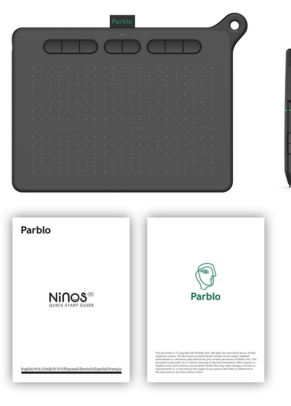 Графічний планшет, чорний Parblo ninos m (215215921)