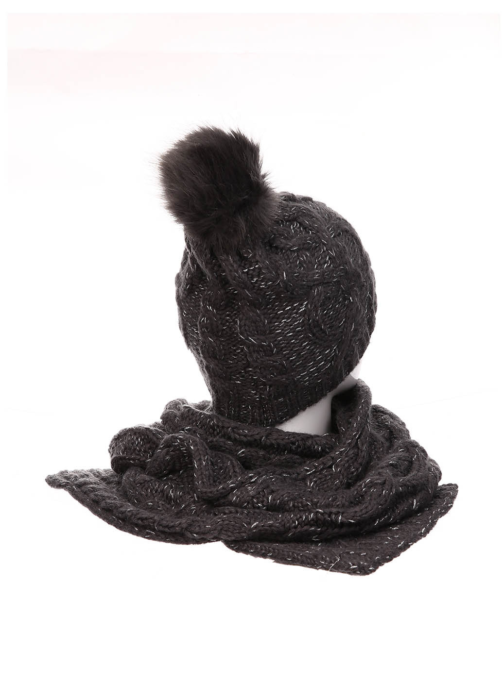 Темно-сірий демісезонний комплект (шапка, шарф) C&A