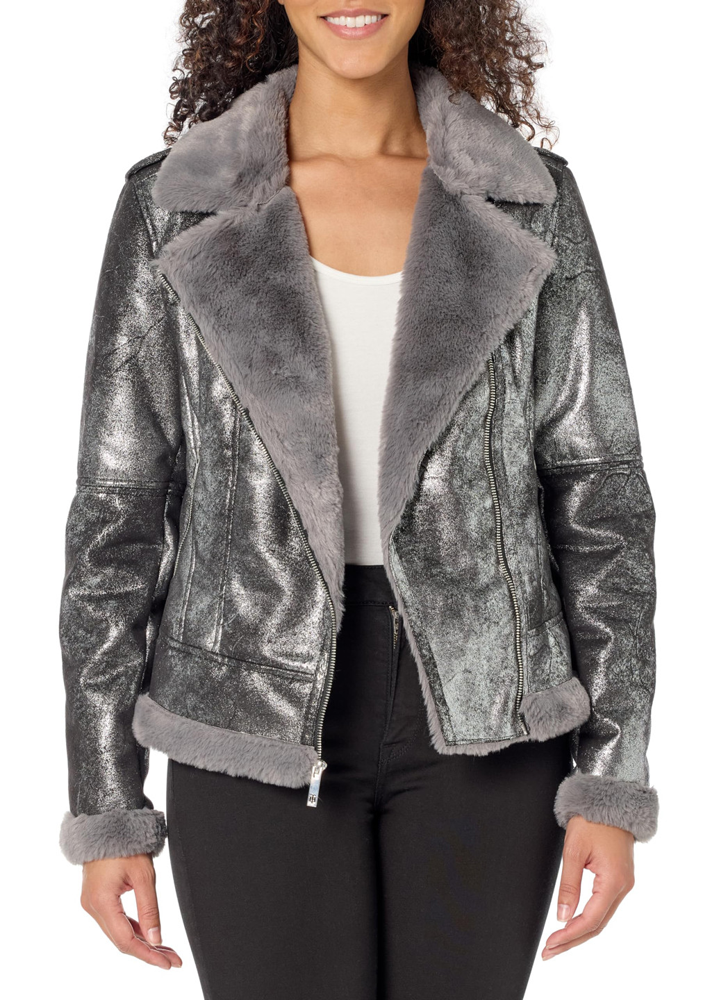 Серая демисезонная куртка косуха Tommy Hilfiger