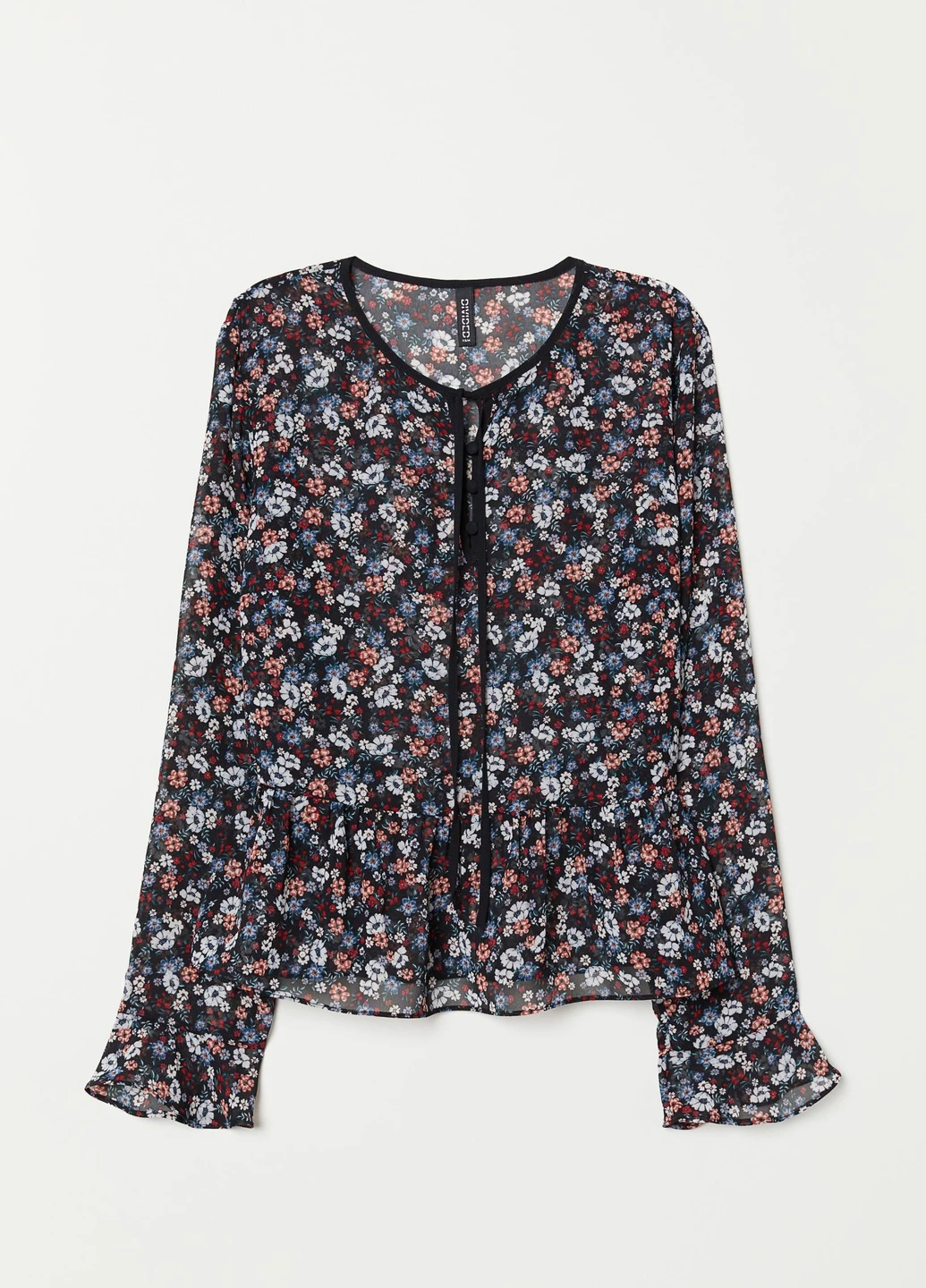 Чорна шифонова блуза H&M