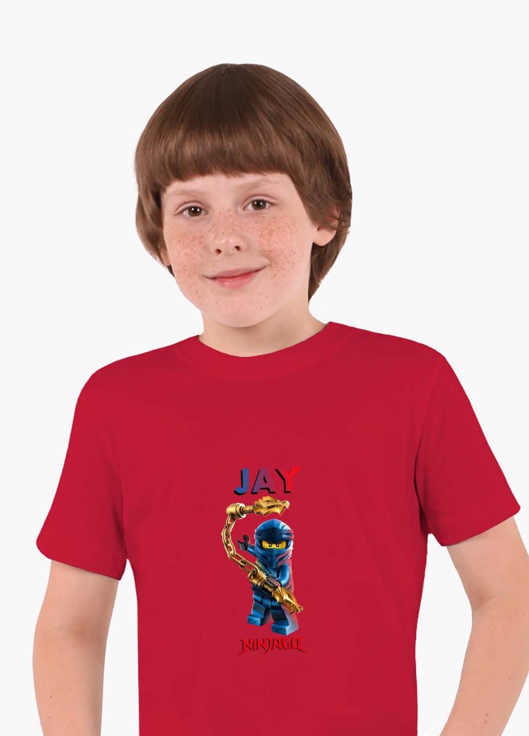 Червона демісезонна футболка дитяча джей уокер лего ніндзяго (jay walker lego ninjago masters of spinjitzu) (9224-2638) MobiPrint