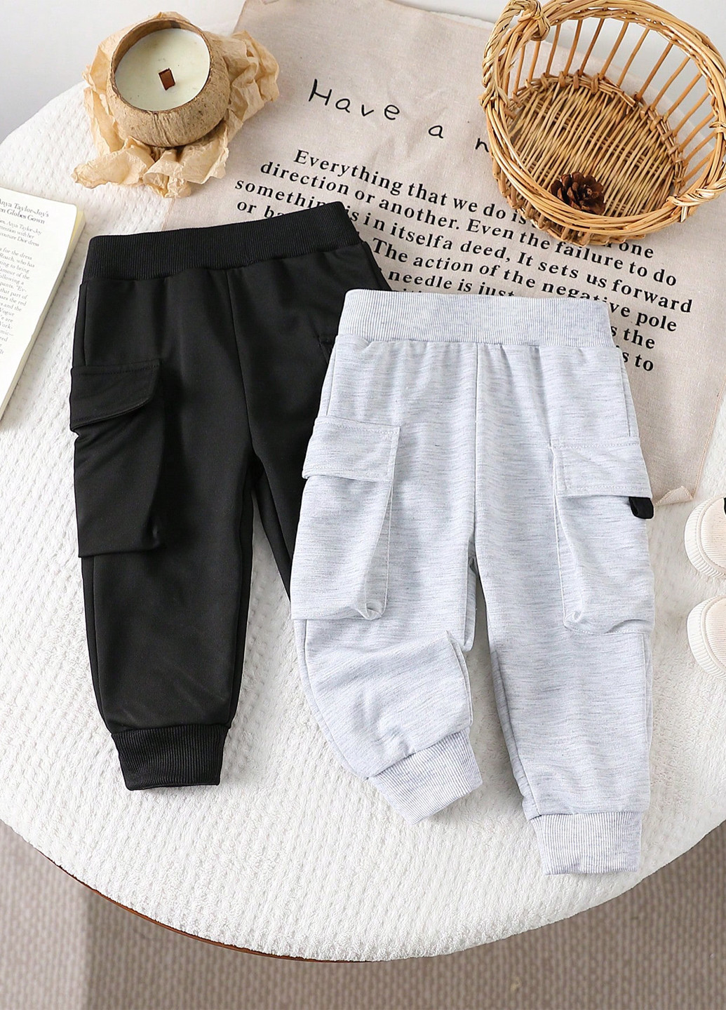 Комбинированные спортивные, кэжуал демисезонные брюки карго SHEIN