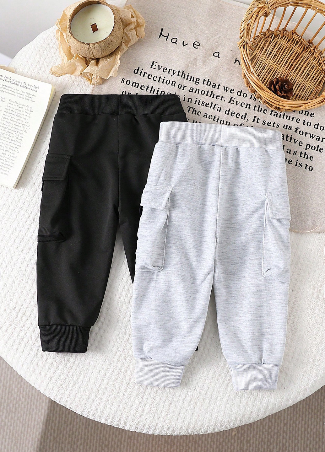 Комбинированные спортивные, кэжуал демисезонные брюки карго SHEIN