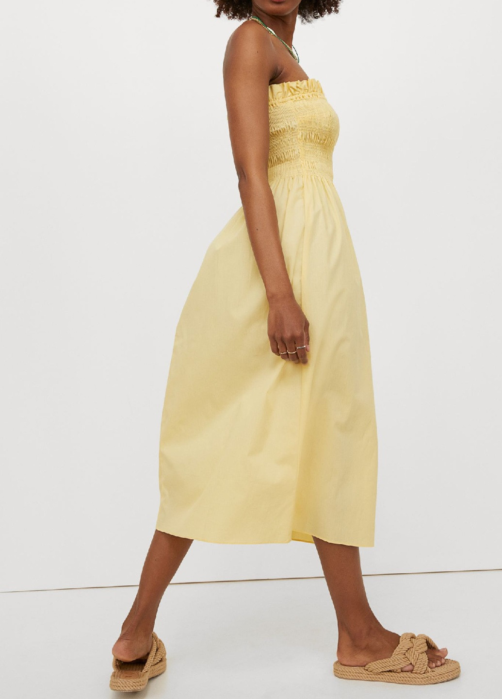 Світло-жовтий кежуал сукня, сукня H&M однотонна