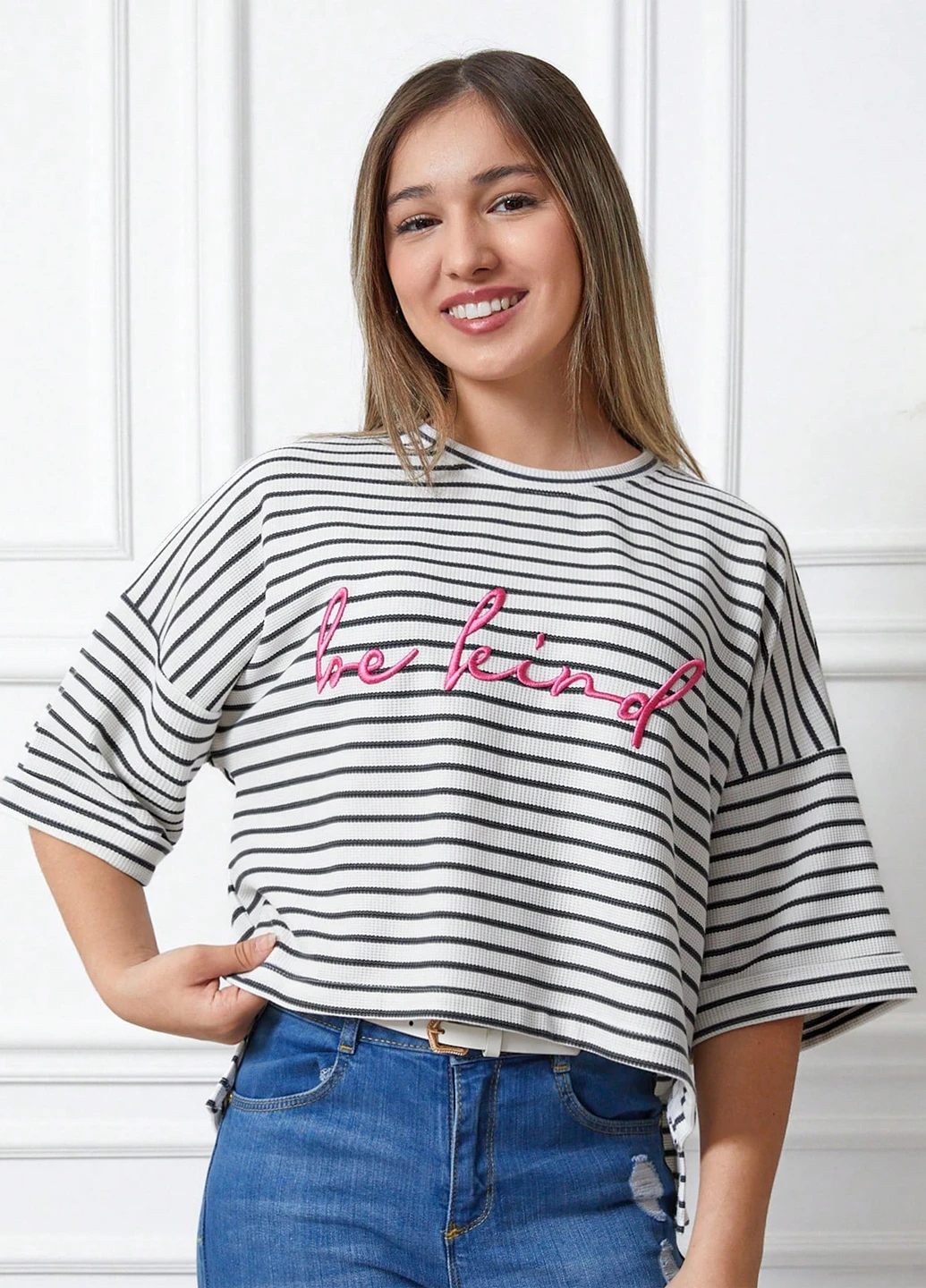 Біла літня футболка SHEIN