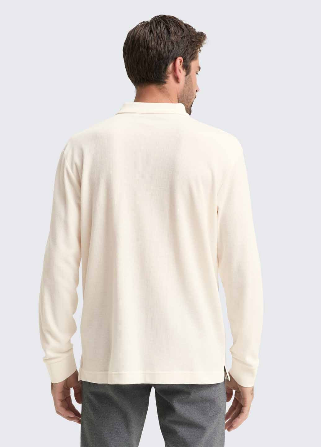 Светло-бежевая футболка-поло для мужчин Tom Tailor однотонная