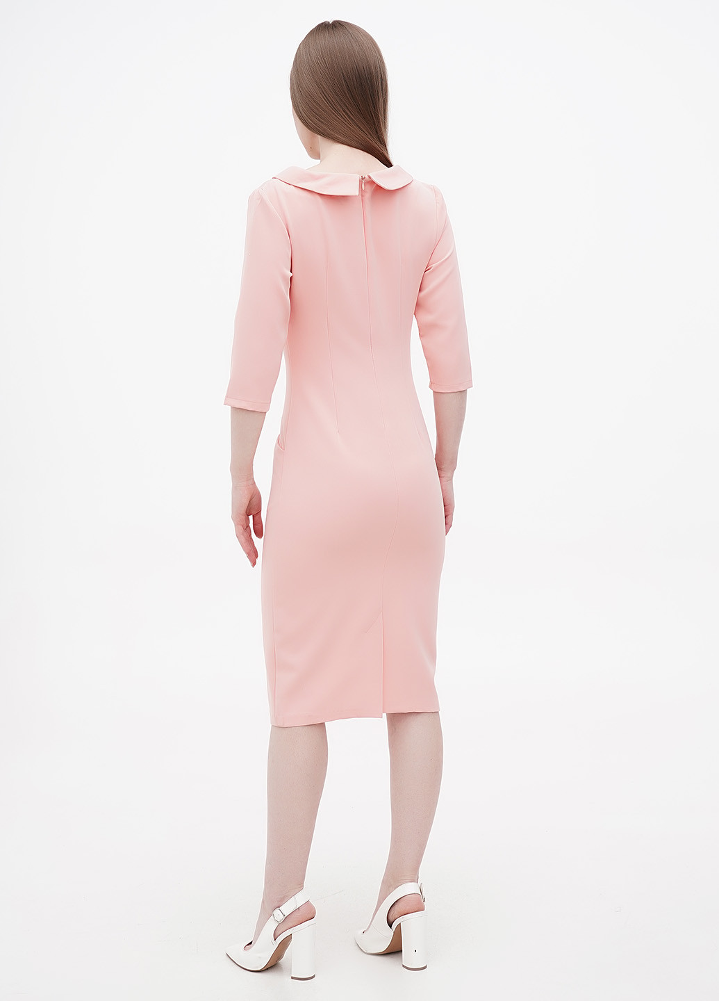 Светло-розовое кэжуал платье Maurini однотонное