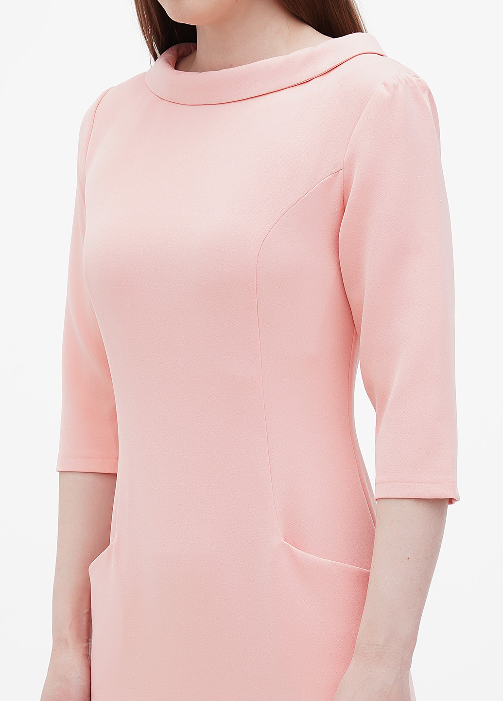 Светло-розовое кэжуал платье Maurini однотонное