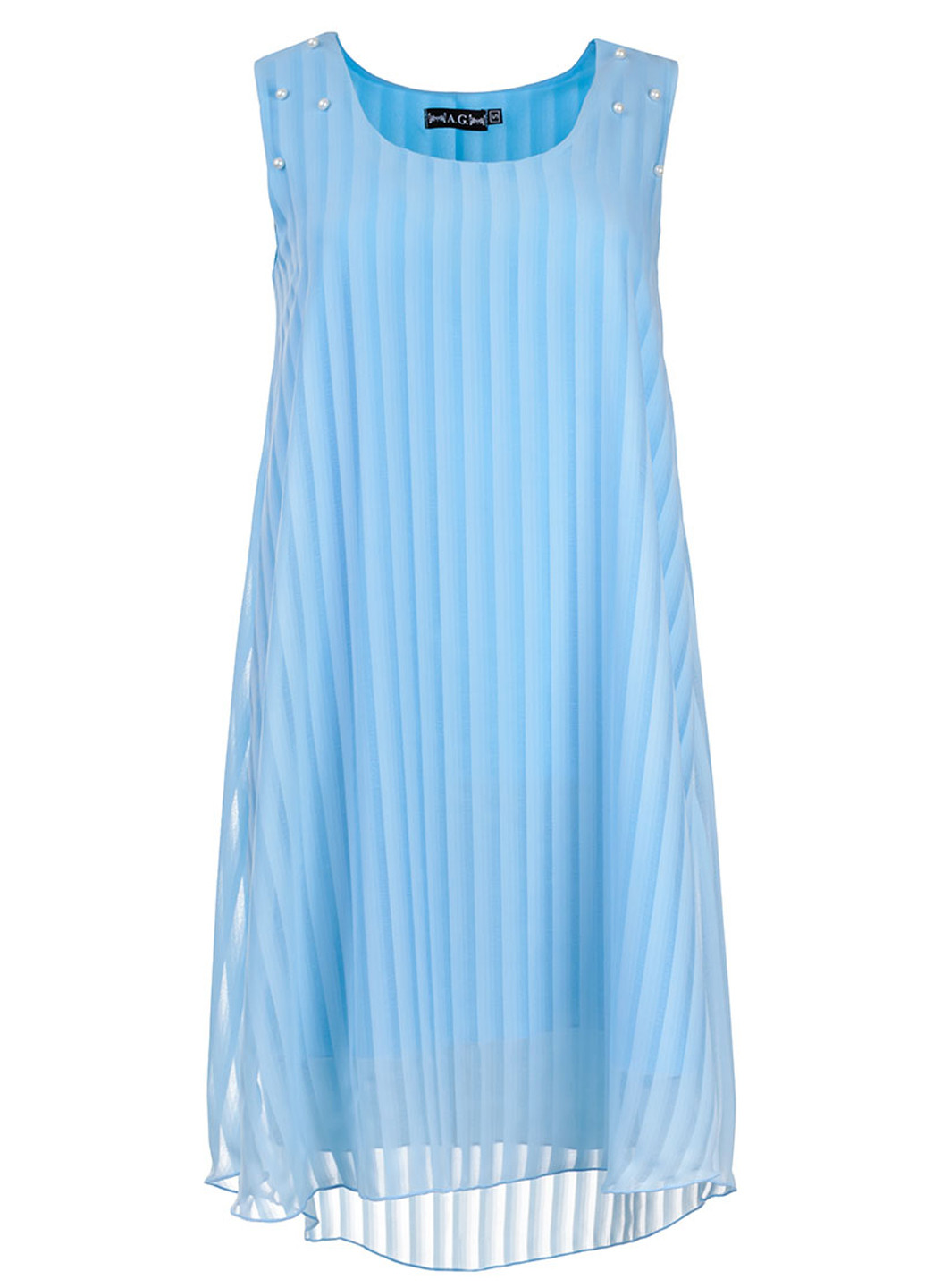 Светло-голубое кэжуал платье A.G. однотонное
