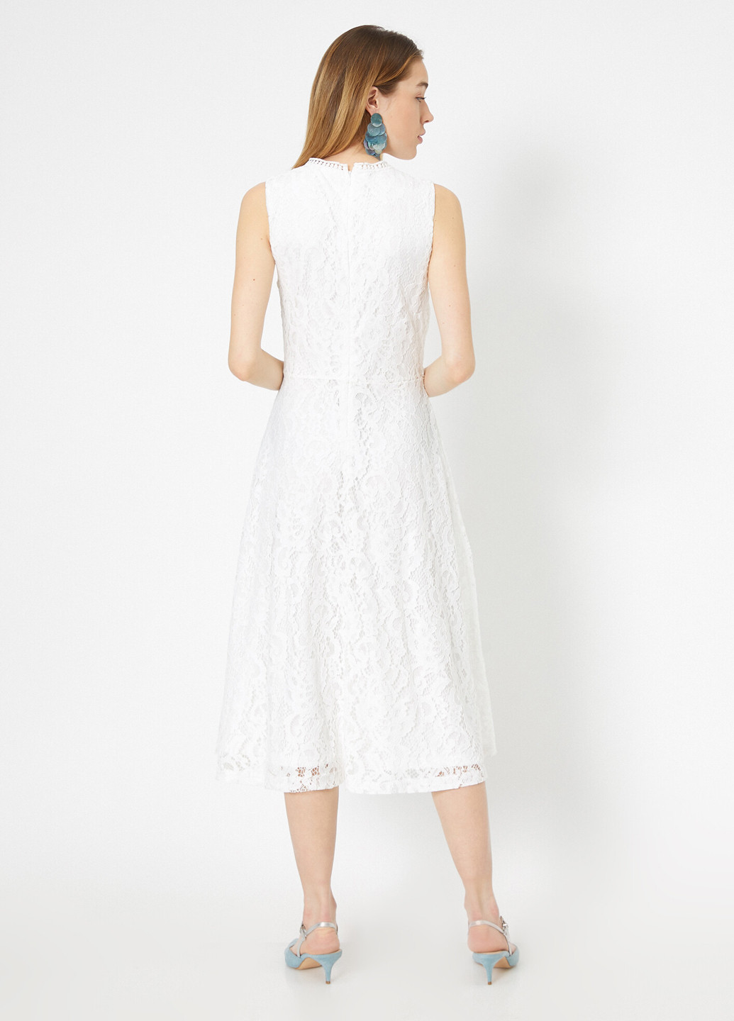 Білий кежуал плаття, сукня кльош KOTON однотонна