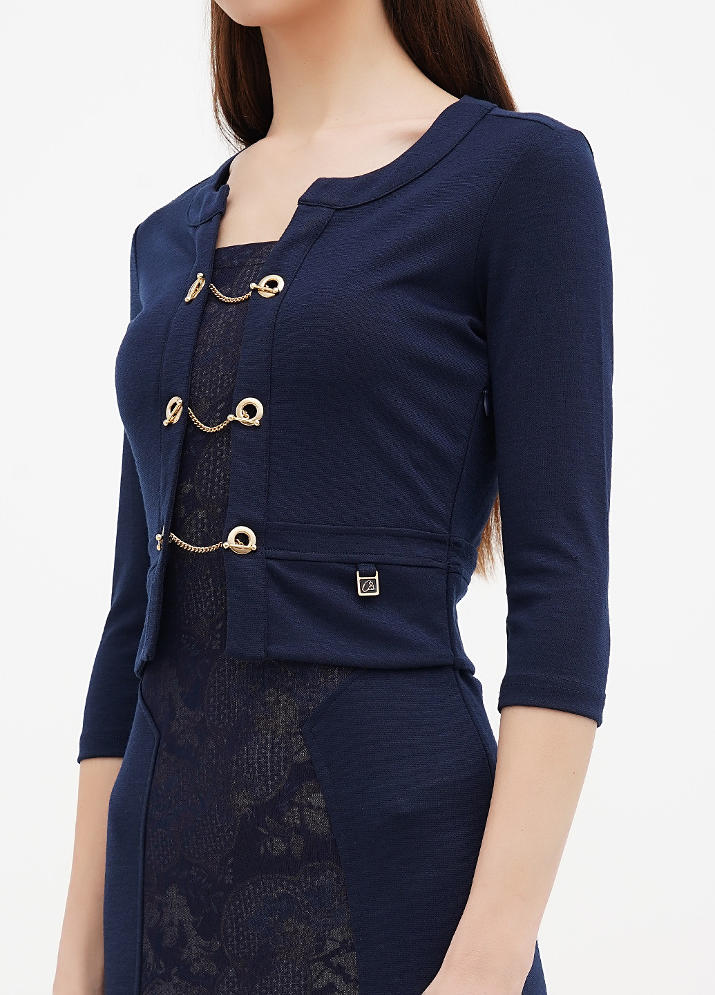 Темно-синя кежуал сукня Sassofono однотонна