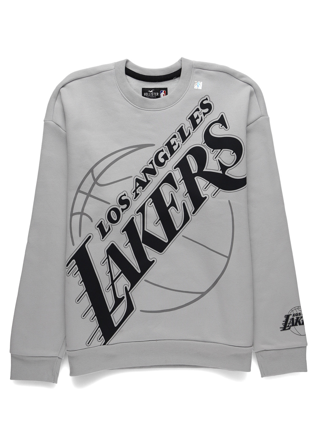 Светло-серый свитшот Hollister надпись без декора (332805219)
