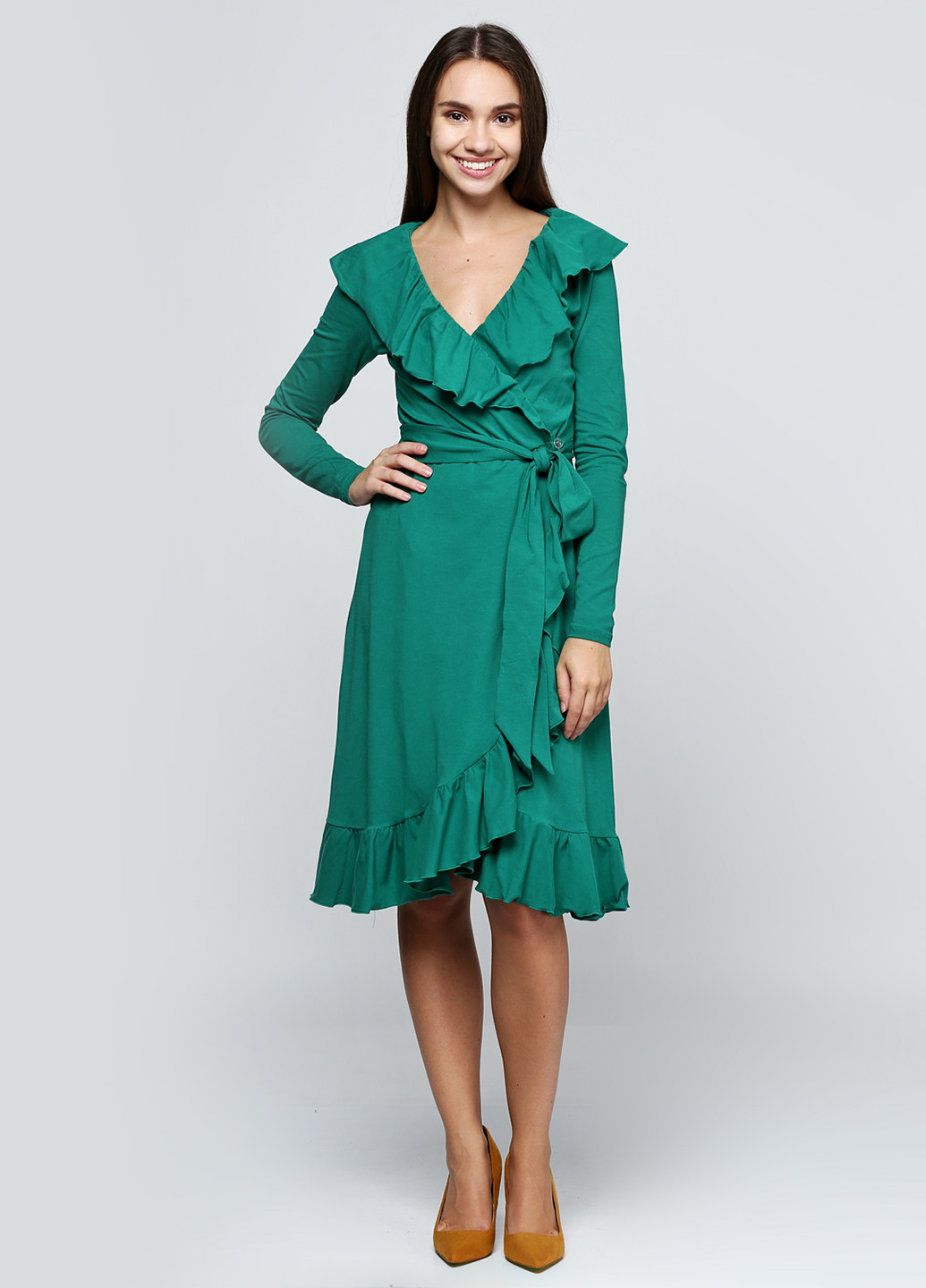 Зелена кежуал сукня Jhiva однотонна