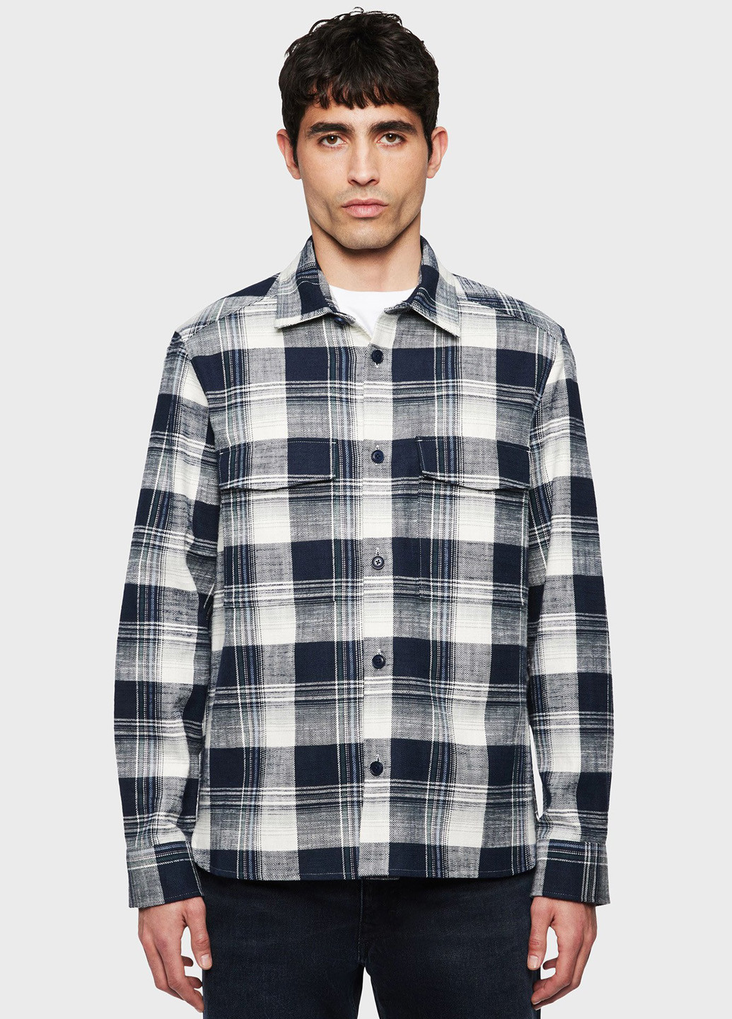 Синяя кэжуал рубашка в клетку Drykorn