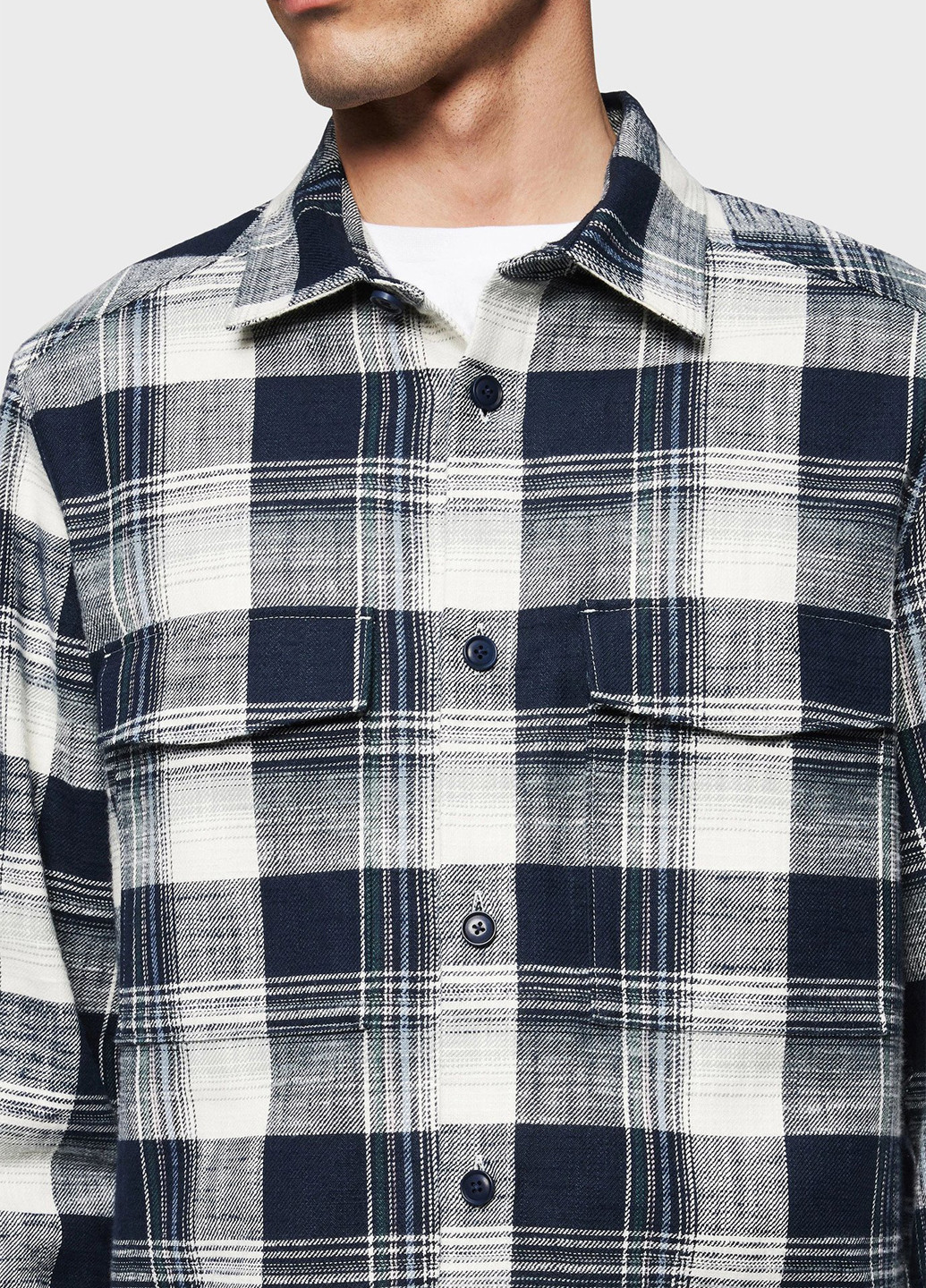 Синяя кэжуал рубашка в клетку Drykorn