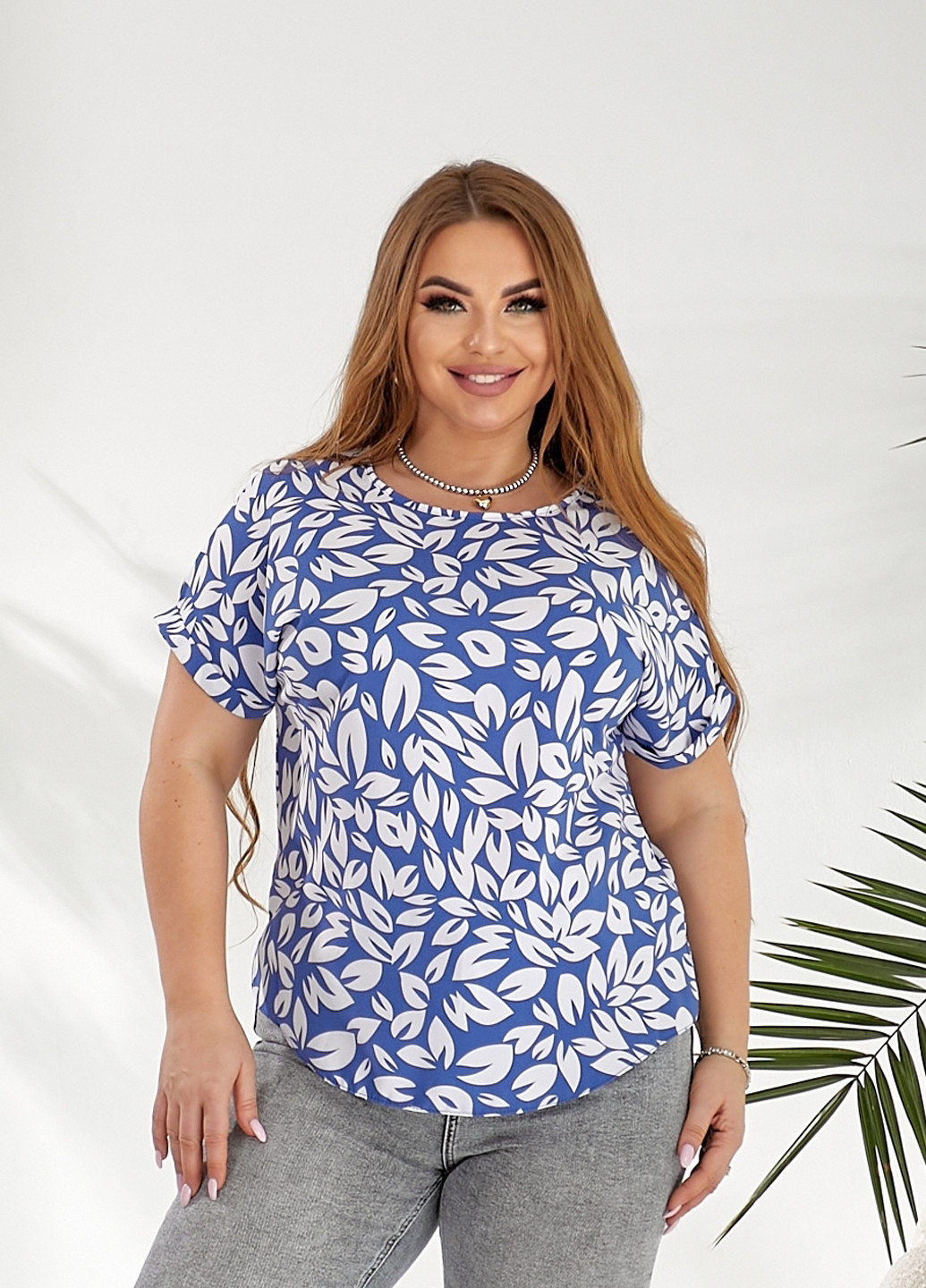 Тёмно-голубая блузка Demma