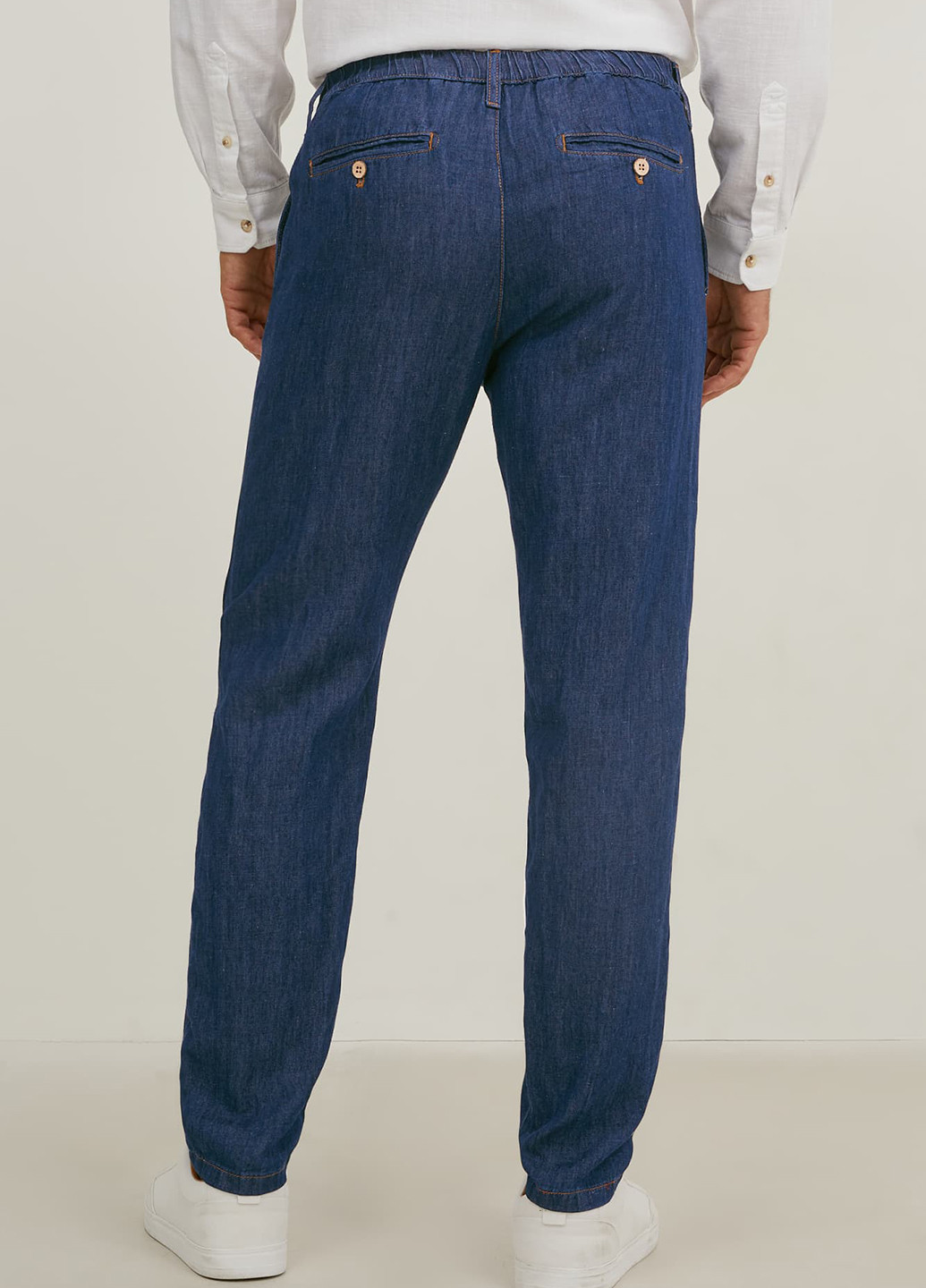 Синие джинсовые демисезонные зауженные брюки C&A