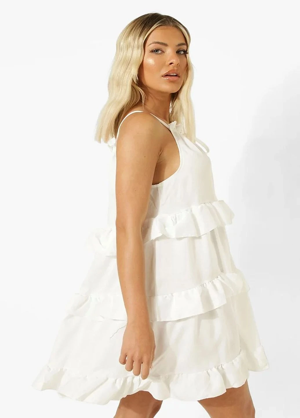 Білий кежуал плаття, сукня Boohoo однотонна