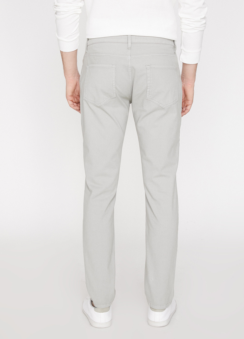 Светло-серые кэжуал летние зауженные брюки KOTON