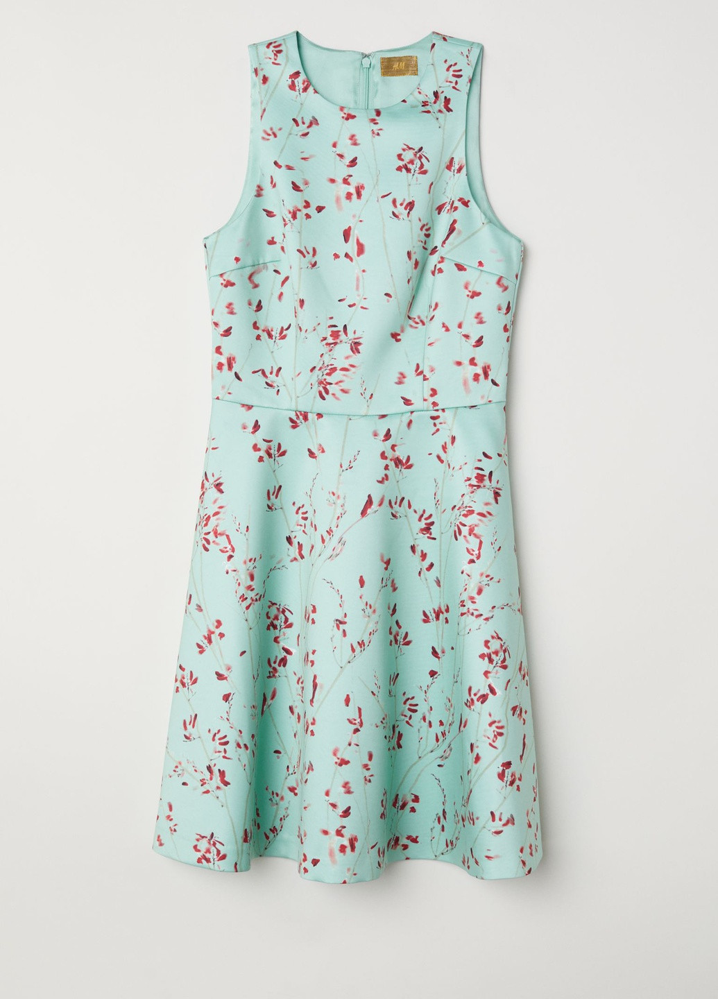 Бирюзовое кэжуал платье H&M с цветочным принтом