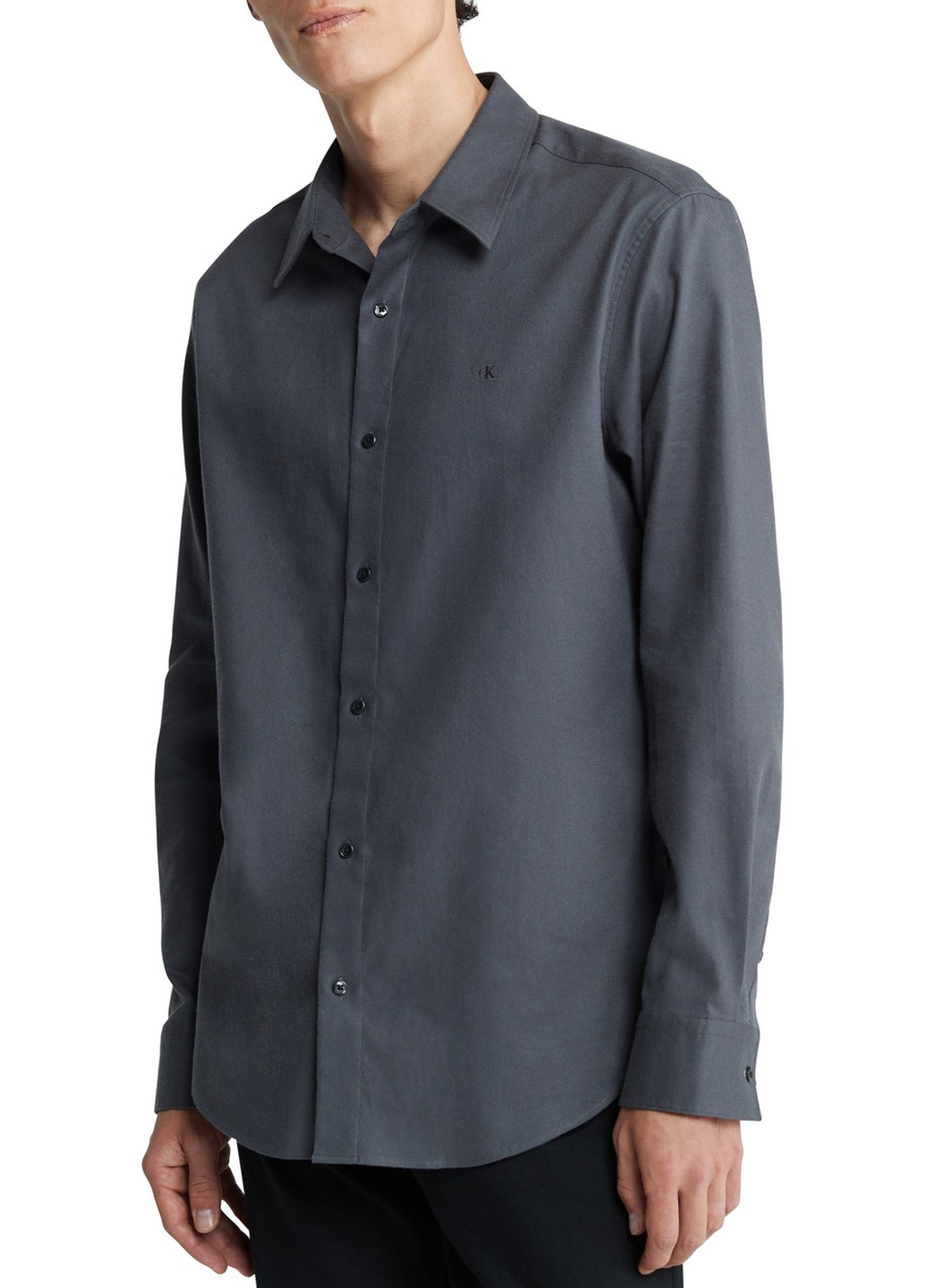 Темно-серая кэжуал рубашка однотонная Calvin Klein