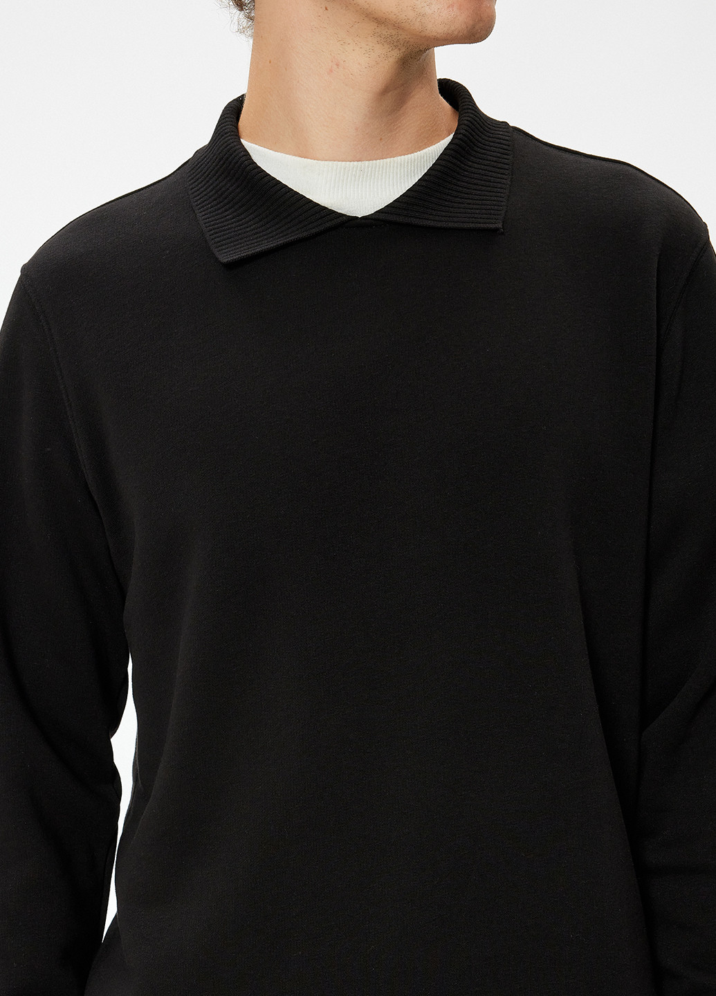 Чорний світшот KOTON однотонний без декору (362159870)