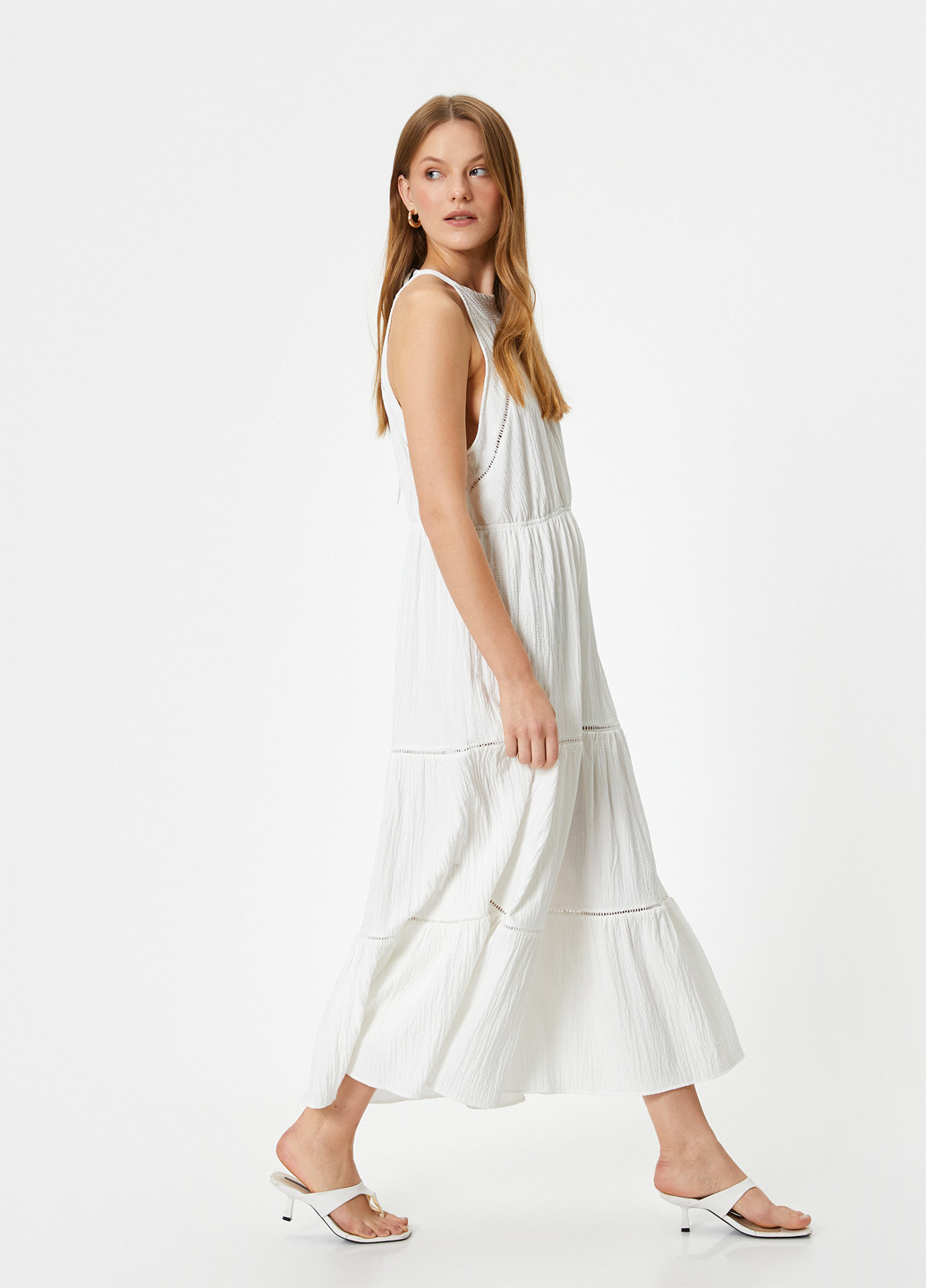 Білий святковий, кежуал сукня а-силует KOTON однотонна