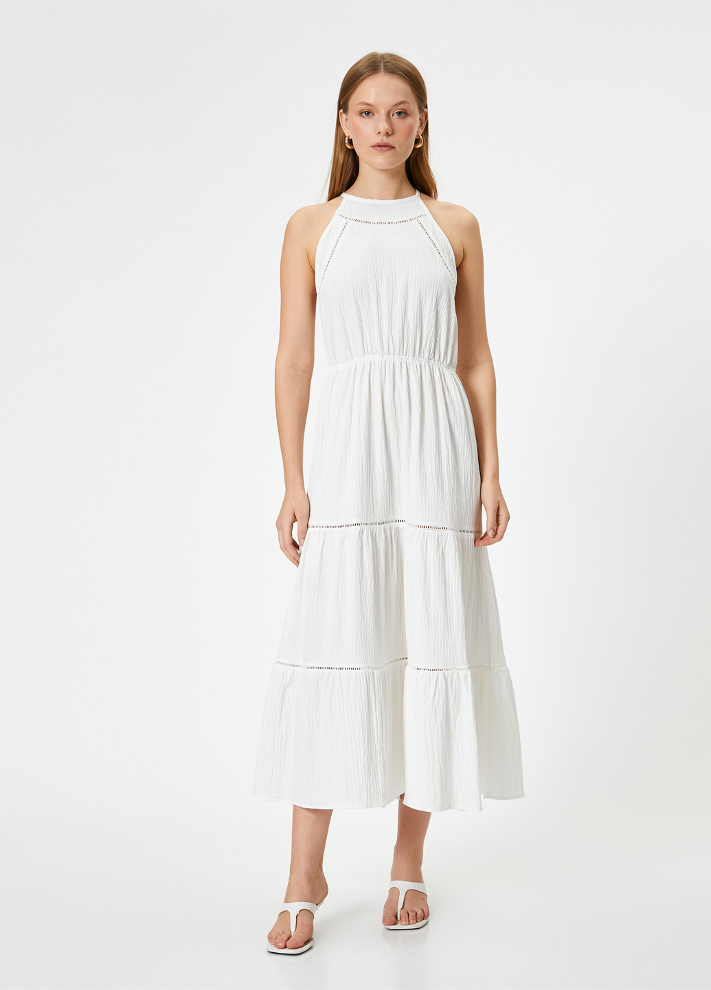 Білий святковий, кежуал сукня а-силует KOTON однотонна