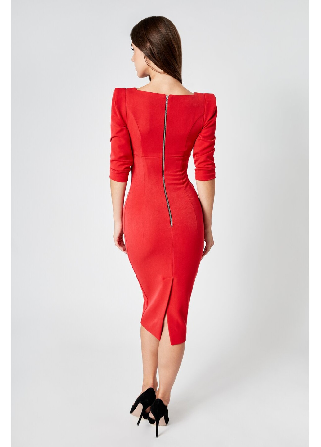 Красное деловое платье - футляр грета футляр BYURSE однотонное