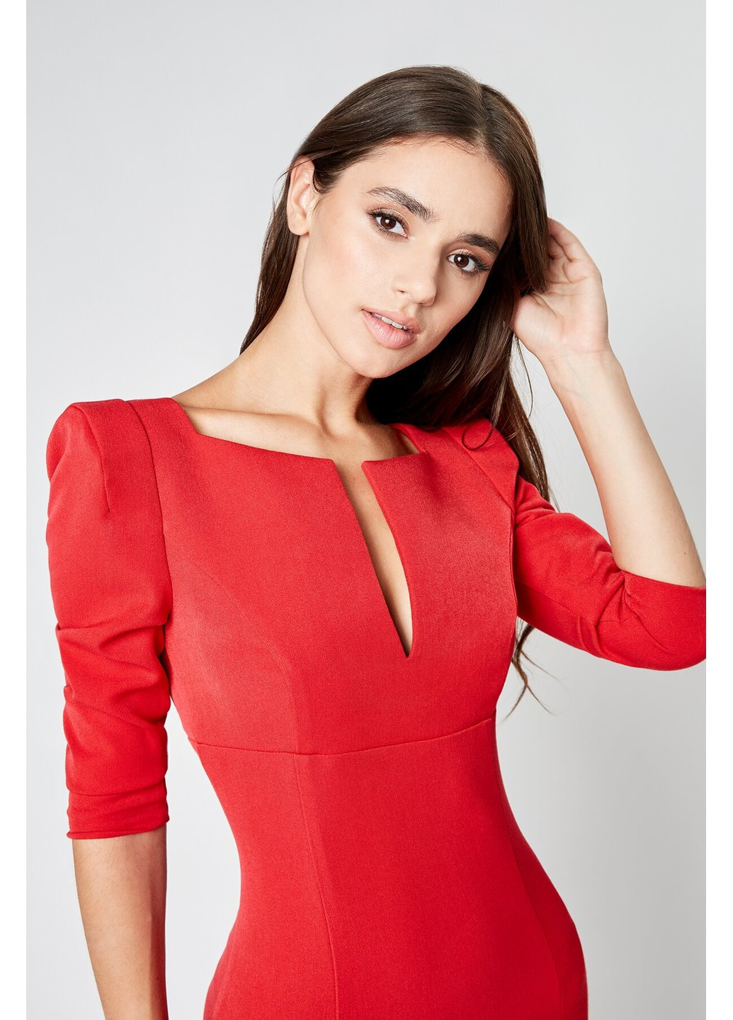 Красное деловое платье - футляр грета футляр BYURSE однотонное