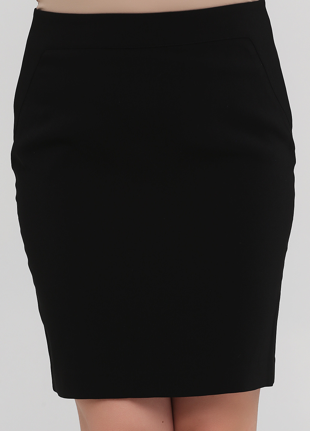 Черная офисная однотонная юбка Sisley карандаш