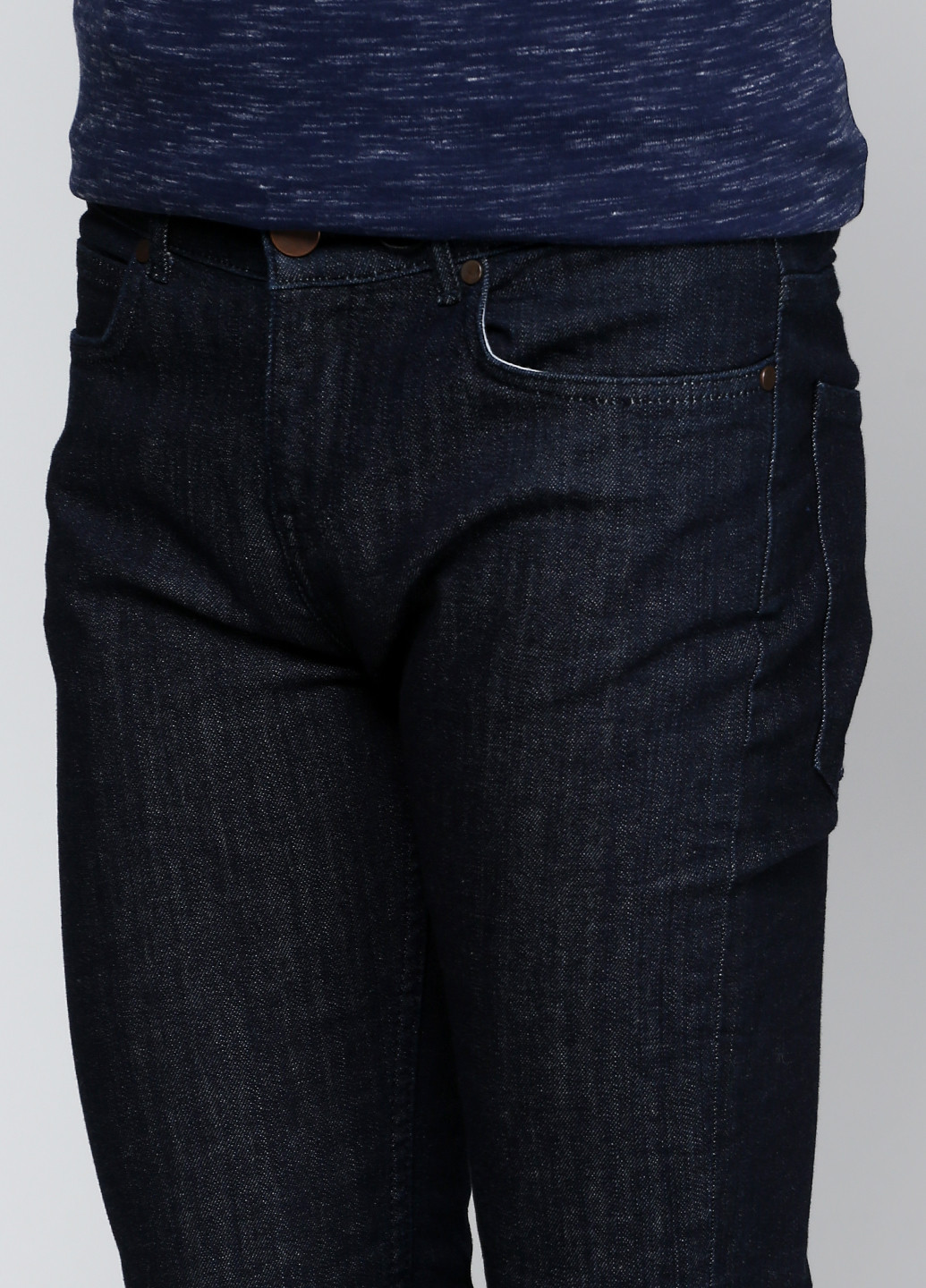 Джинсы Bruuns Bazaar завужені однотонні темно-сині джинсові