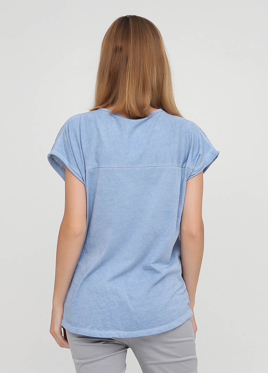 Светло-синяя летняя футболка Made in Italy