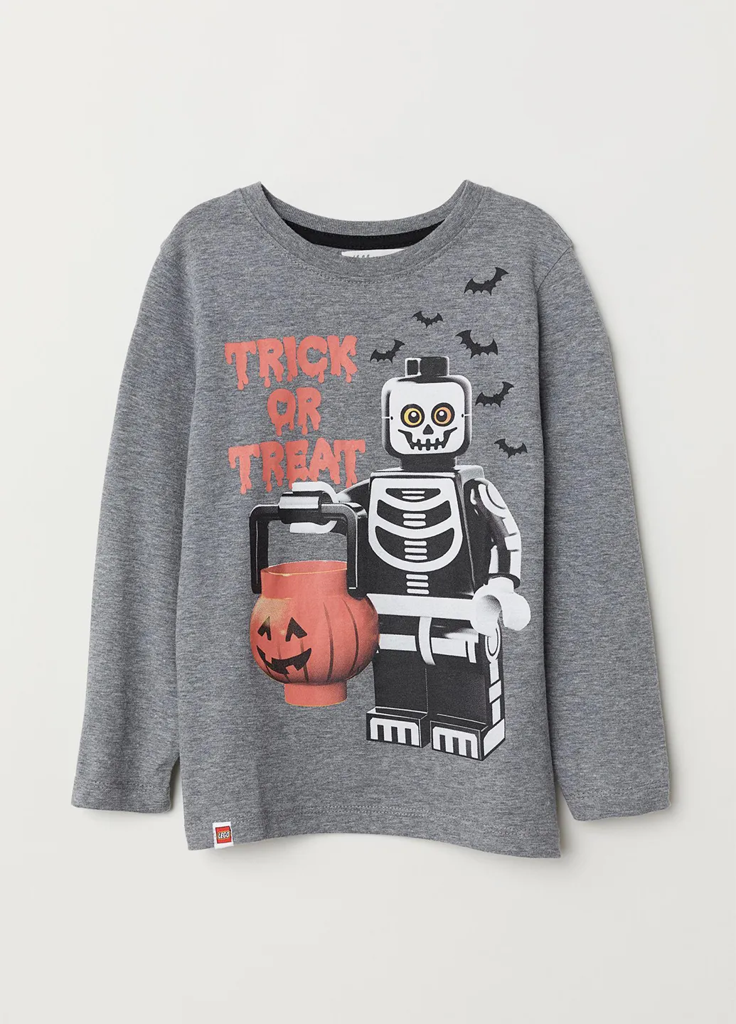 Лонгслів,сірий з принтом, H&M (251912439)