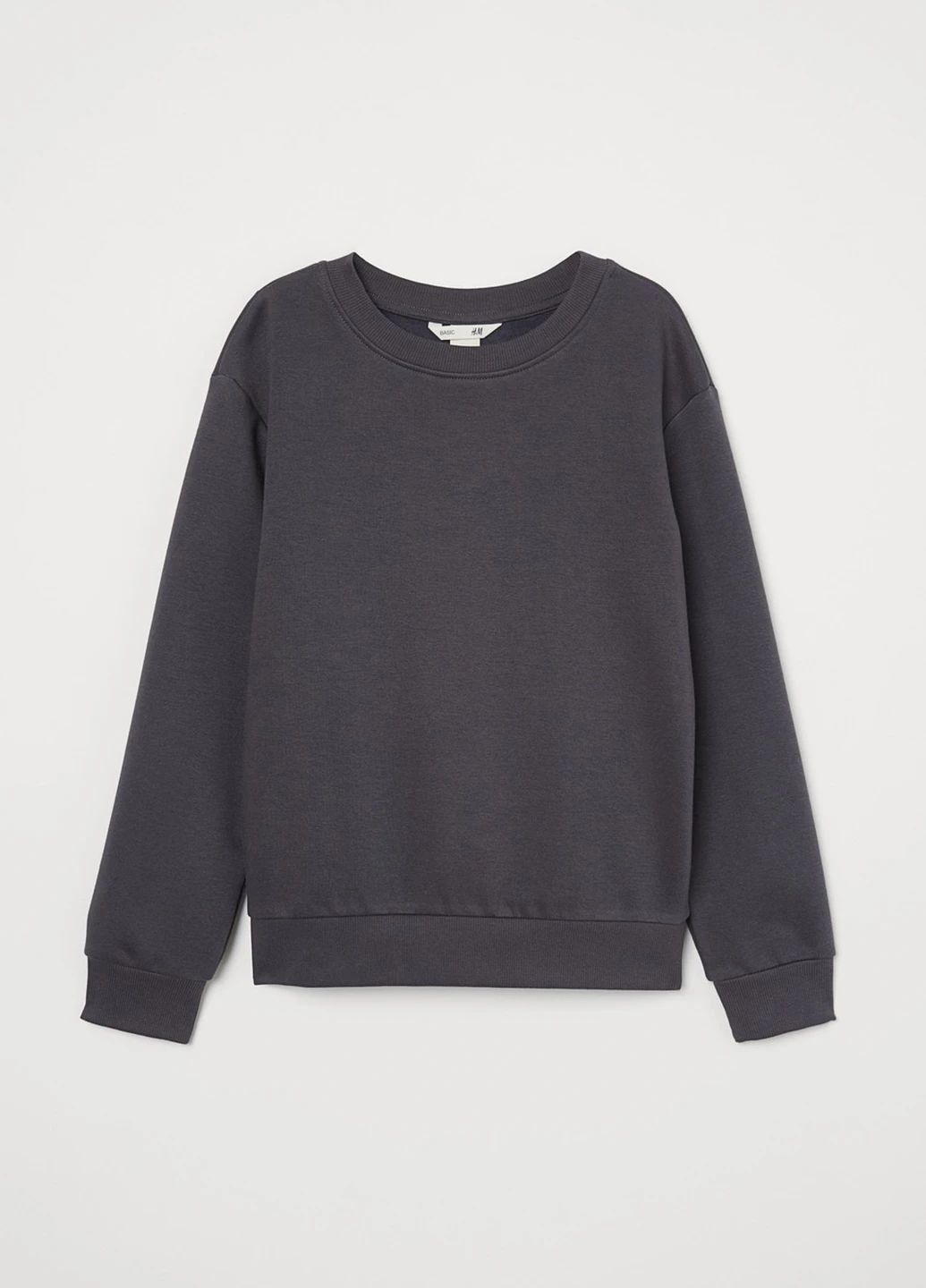Темно-сірий світшот H&M однотонний без декору (300466254)
