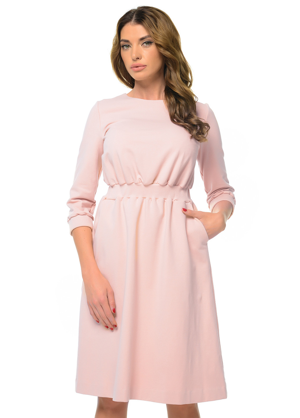Світло-рожева кежуал сукня GENEVIE однотонна