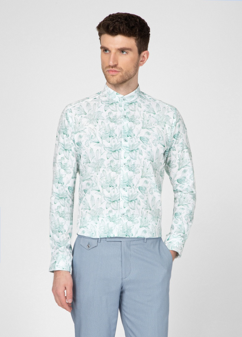 Белая рубашка с цветами NAVI