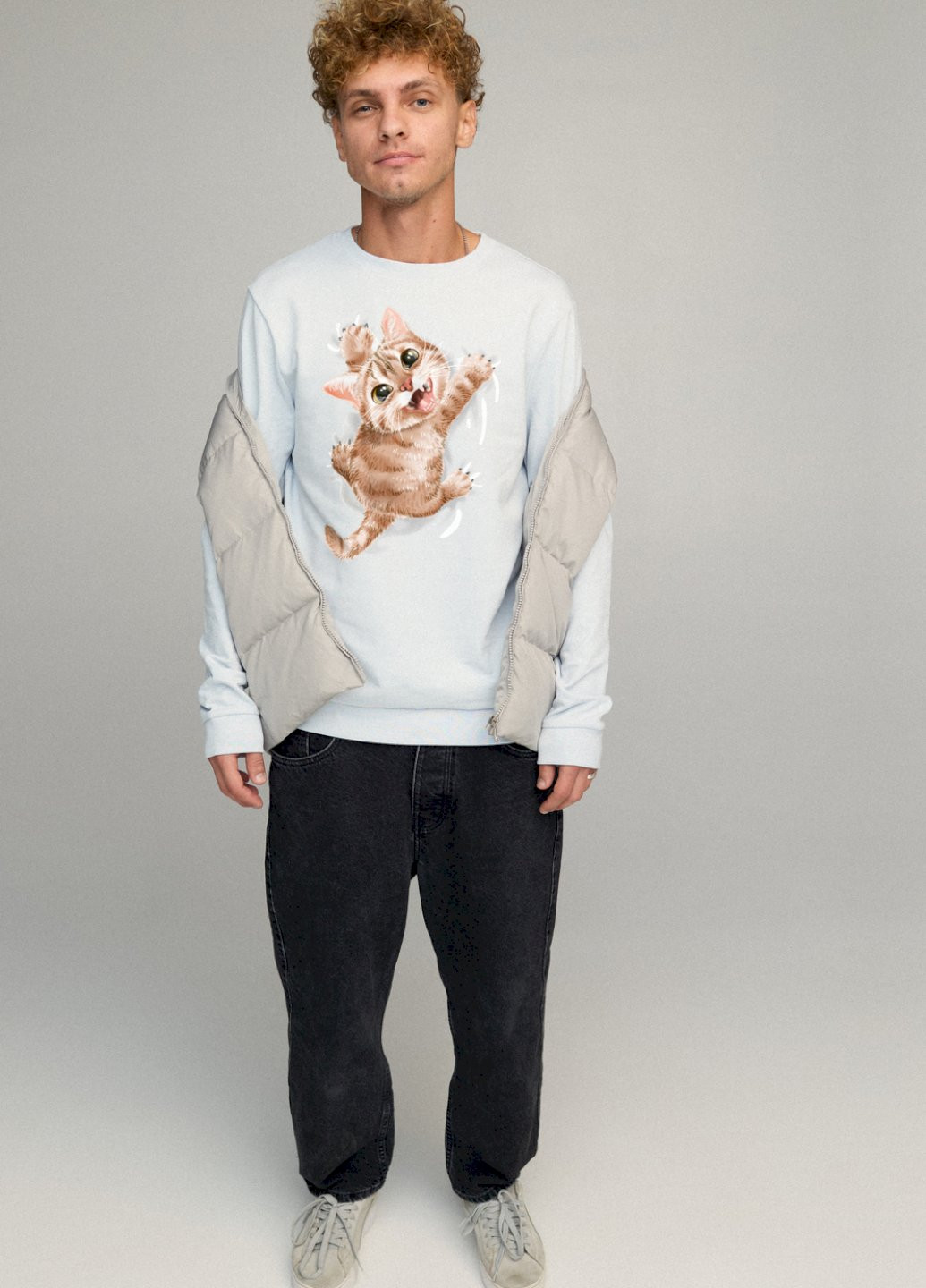 Светло-голубой свитшот мужской basic /no flis/ YAPPI (252259454)