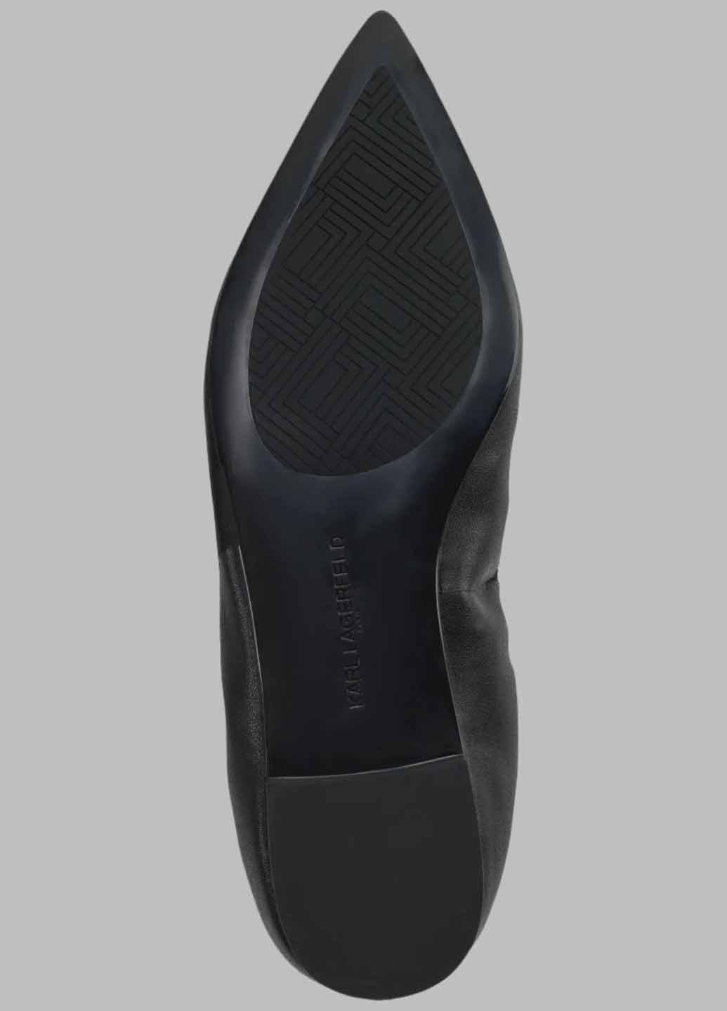 Жіночі балетки Karl Lagerfeld | чорні написи логотип штучна шкіра (366561047)